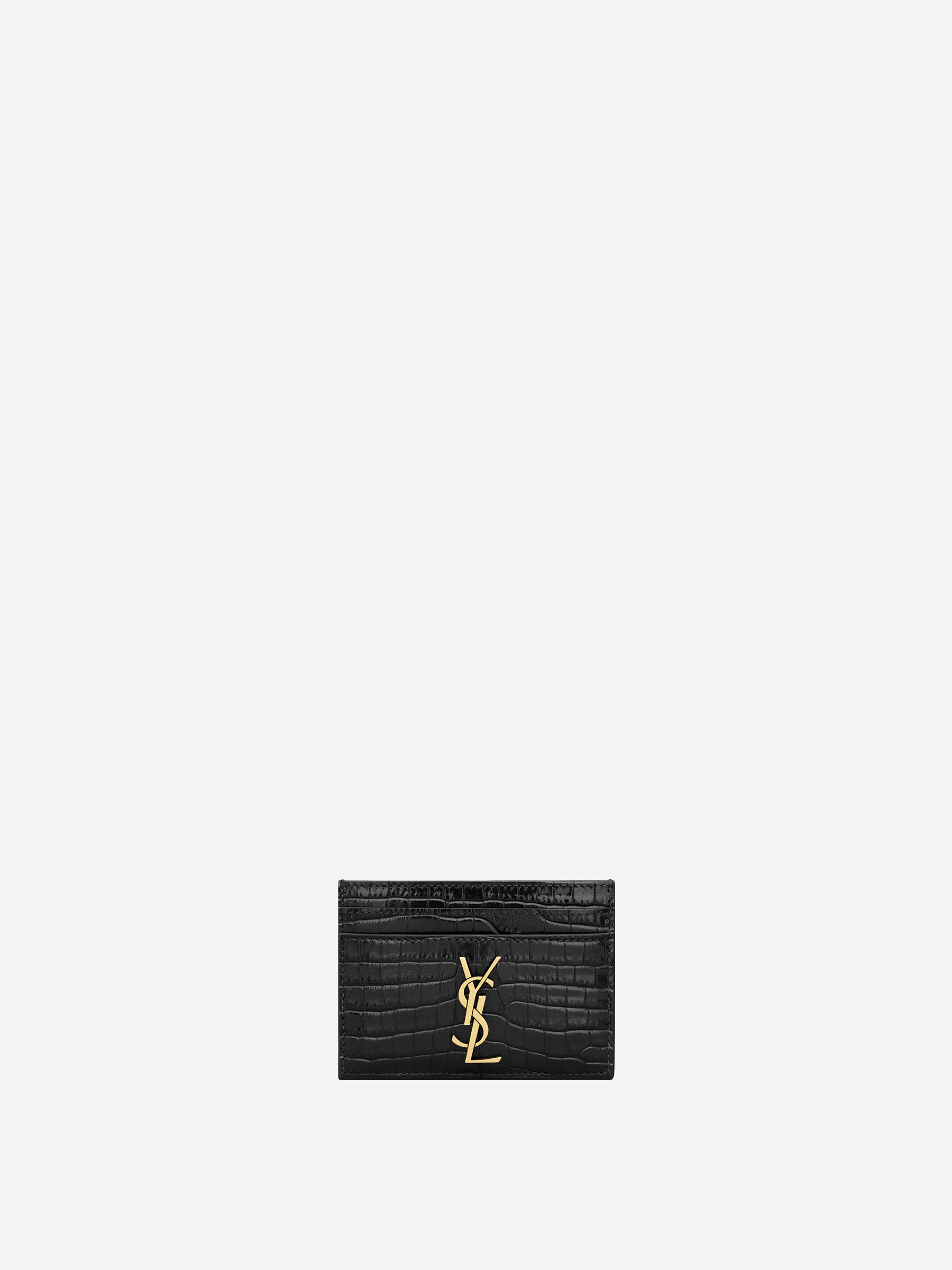 Saint Laurent Mujer Barcelona Tarjetero Piel Cocodrilo color Negro sku 820-000709 01 - Foto 1