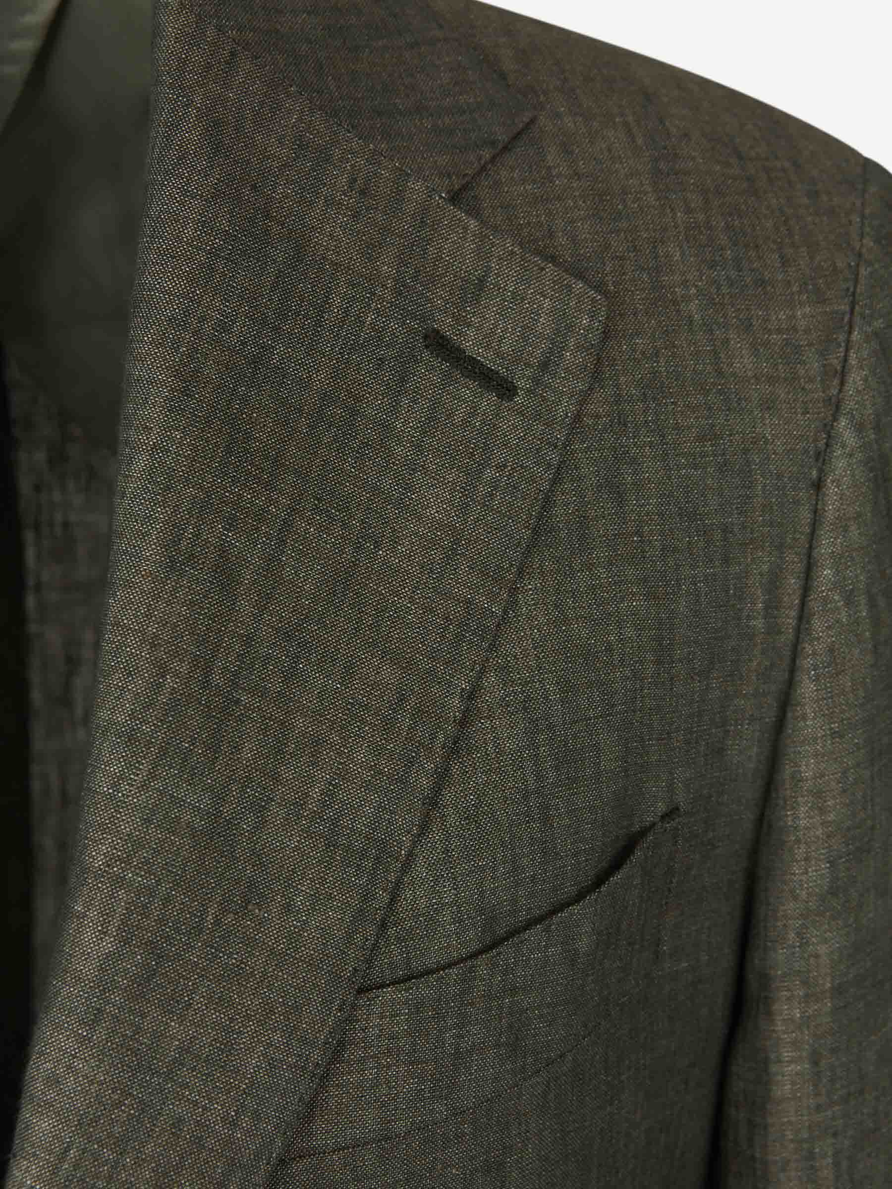 Santa Eulalia Hombre Barcelona Traje Liso Lino color Verde sku 312-002842 04 - Foto 3