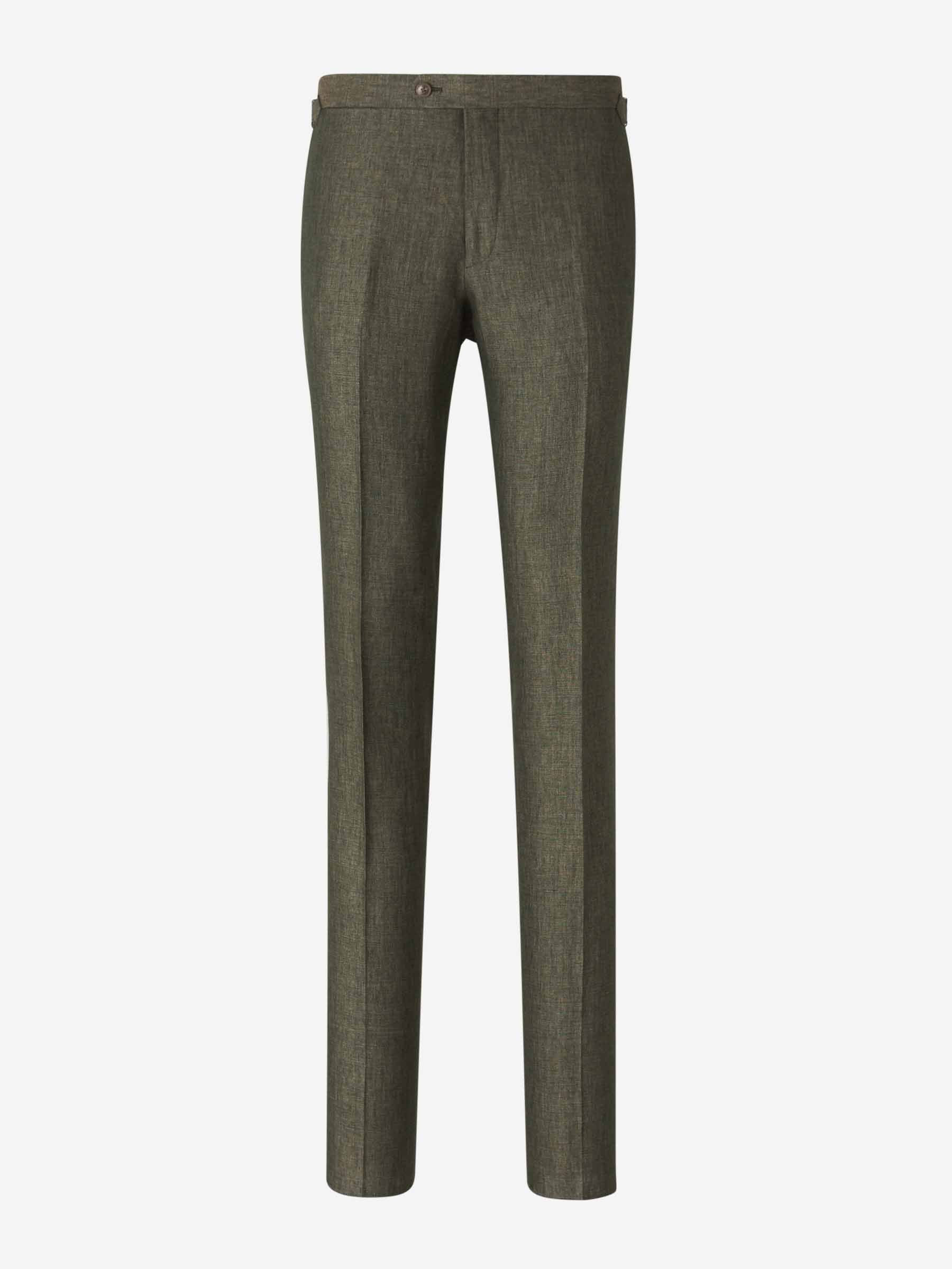 Santa Eulalia Hombre Barcelona Traje Liso Lino color Verde sku 312-002842 04 - Foto 6