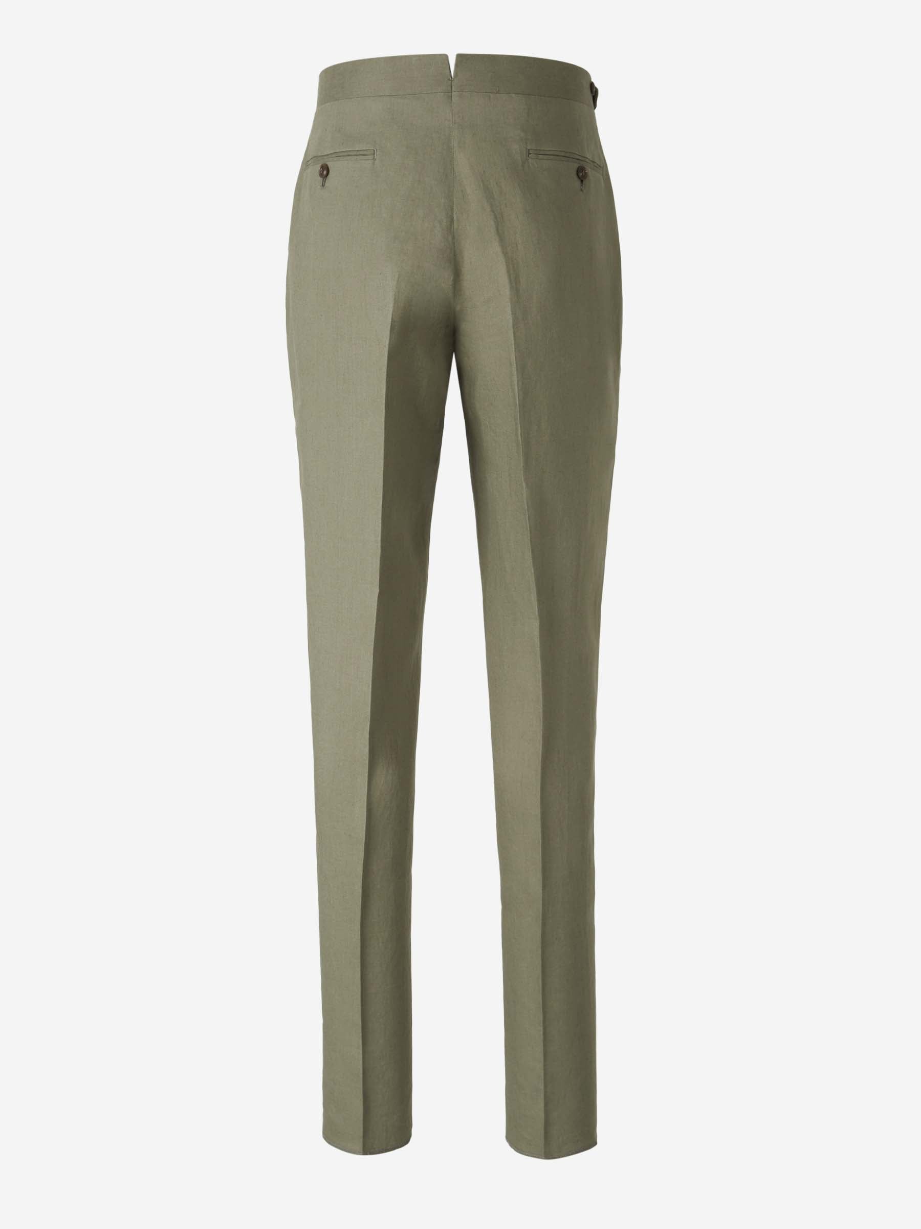 Canali Hombre Barcelona Traje Lino Liso color Verde sku 312-002857 02 - Foto 7