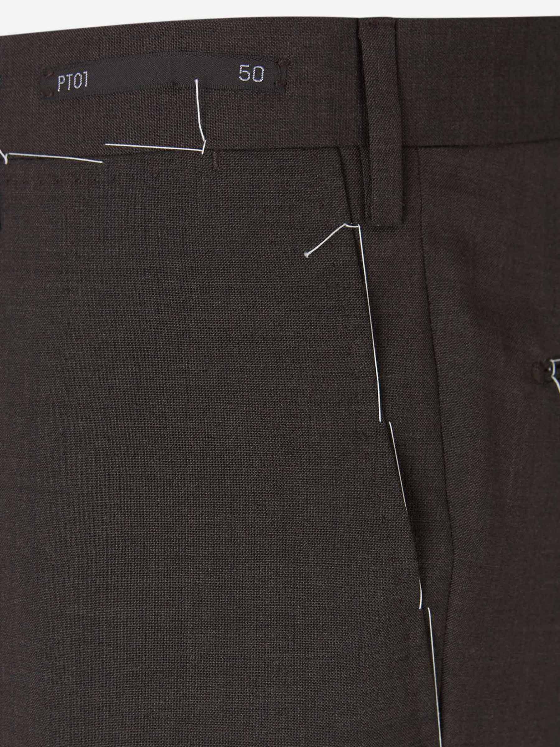 PT Torino Hombre Barcelona Pantalones Formales Lana color Marrón Oscuro sku 321-000342 05 - Foto 3