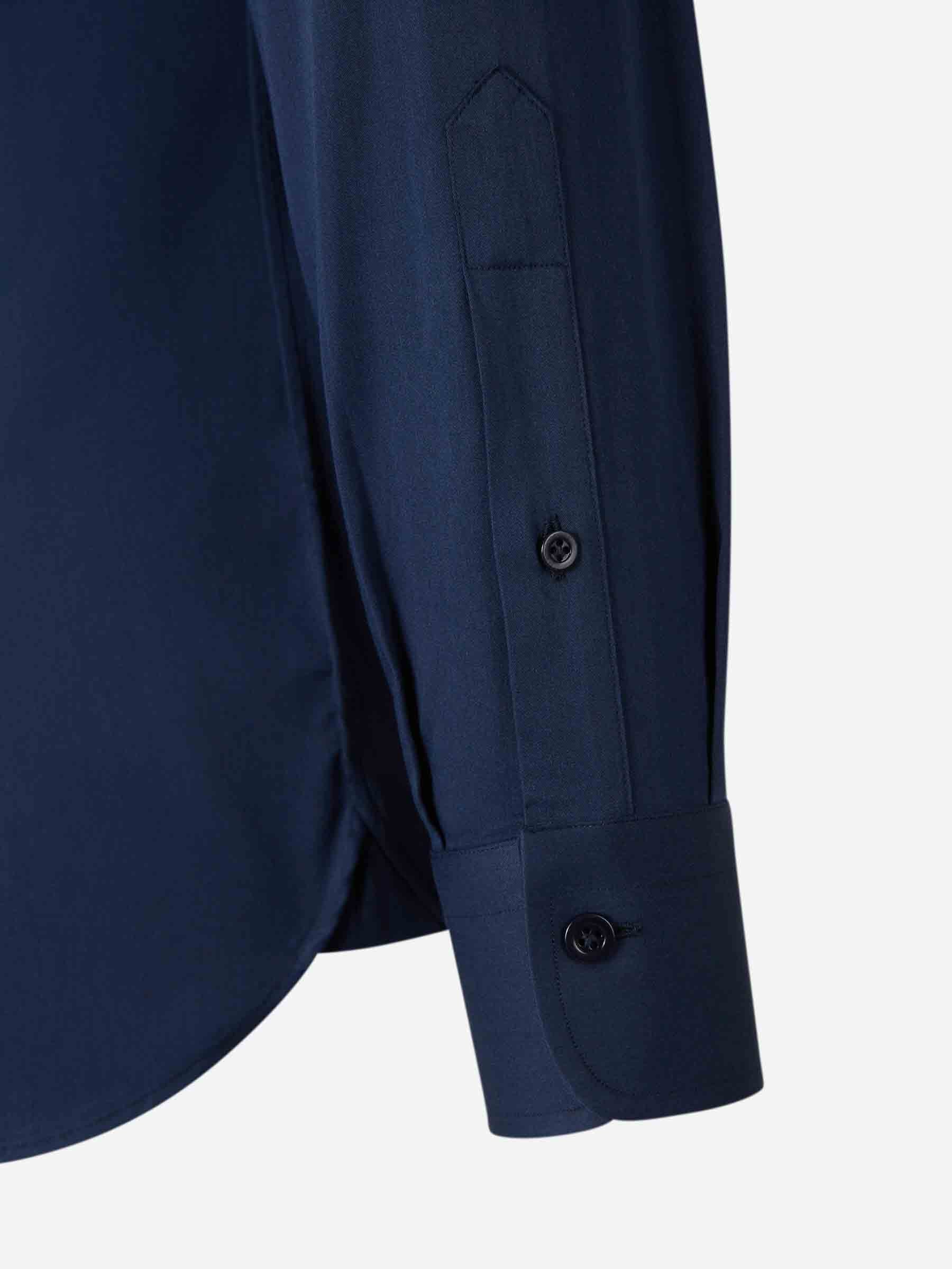 Atelier Munro Hombre Barcelona Camisa Lisa Algodón color Azul Marino sku 402-000008 01 - Foto 4