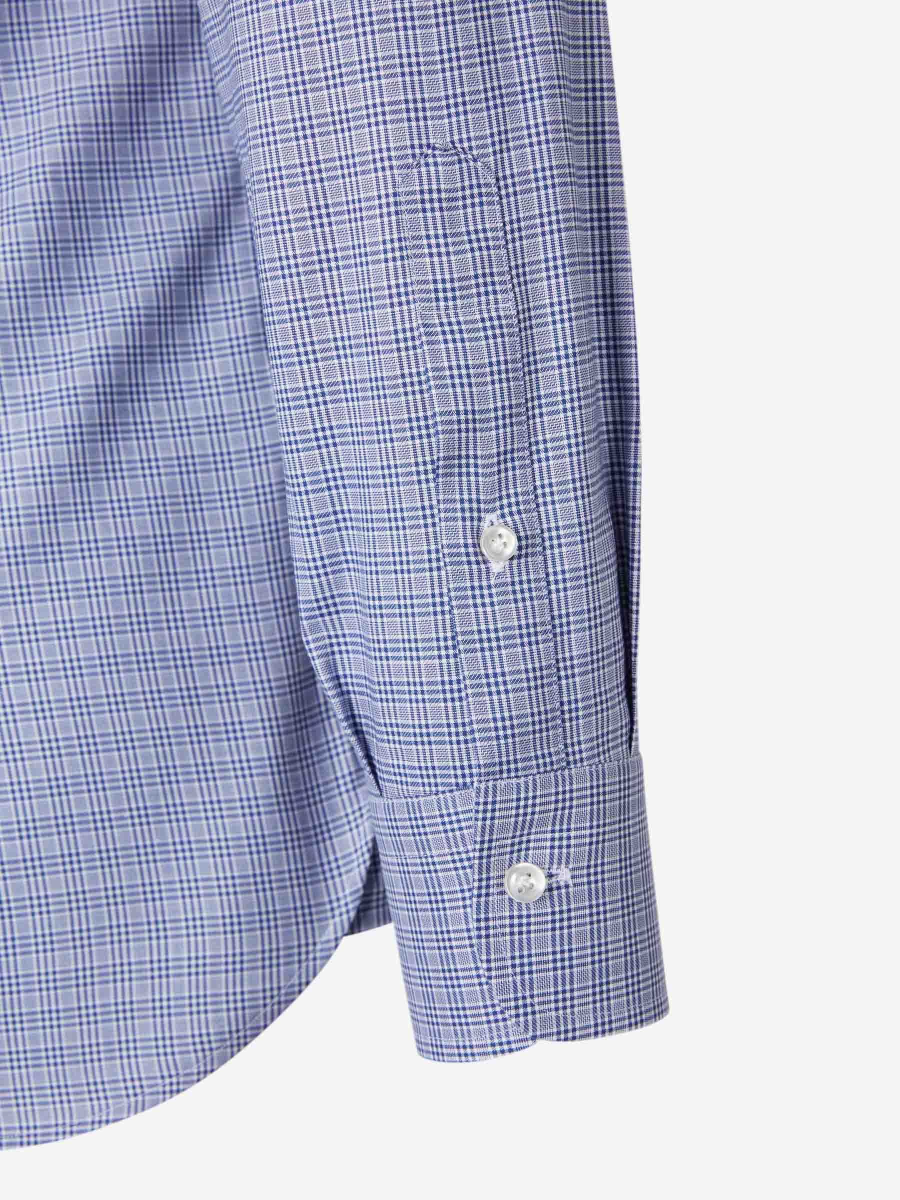 Atelier Munro Hombre Barcelona Camisa Motivo Cuadros color Azul Cobalto sku 402-000009 01 - Foto 4