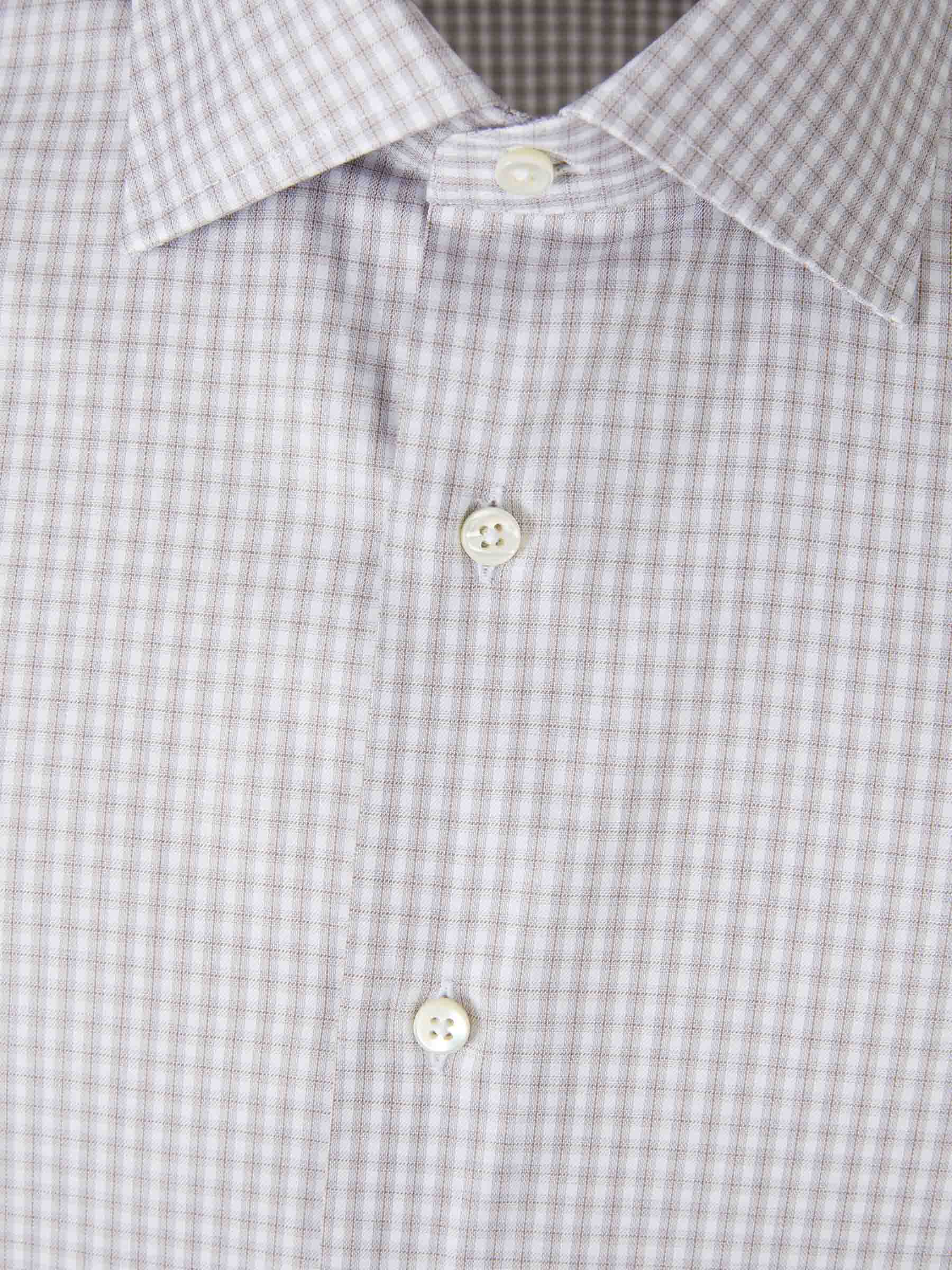 Canali Hombre Barcelona Camisa Motivo Cuadros color Taupe sku 402-000020 02 - Foto 3
