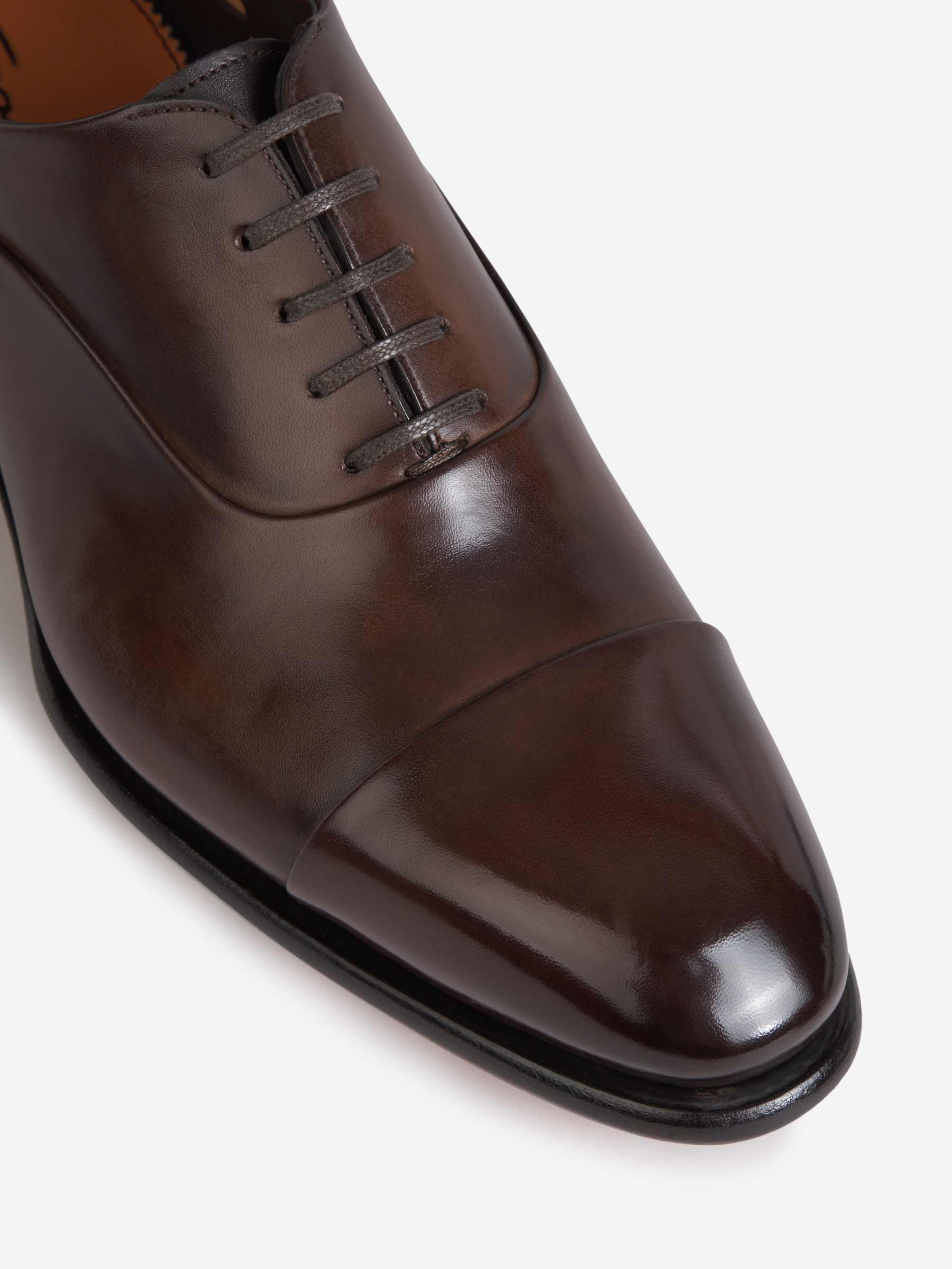 Santoni Hombre Barcelona Zapatos Distressed Piel color Marrón Oscuro sku 611-003824 01 - Foto 4