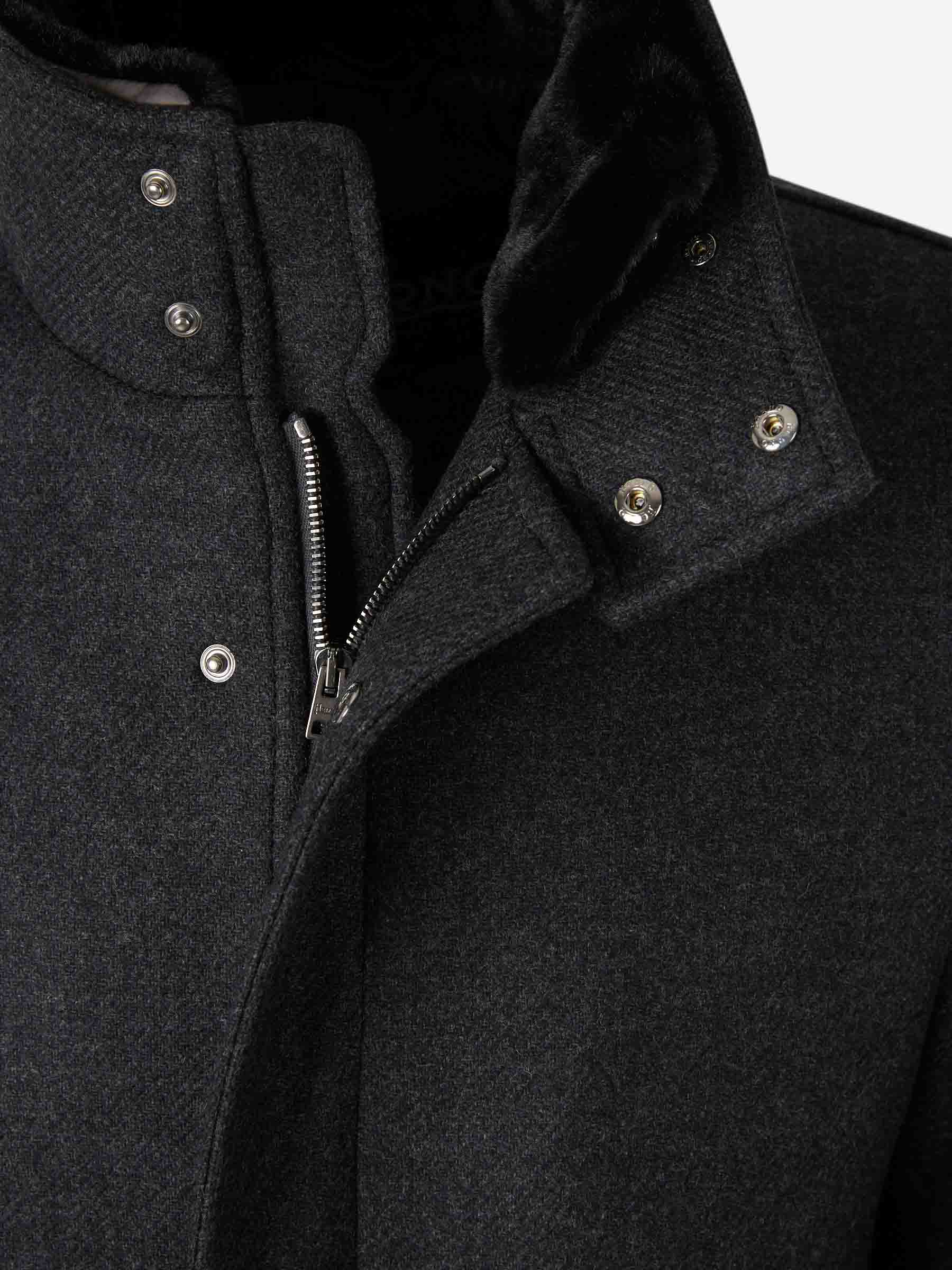 Herno Hombre Barcelona Abrigo Largo Lana color Gris Antracita sku 502-001630 01 - Foto 3