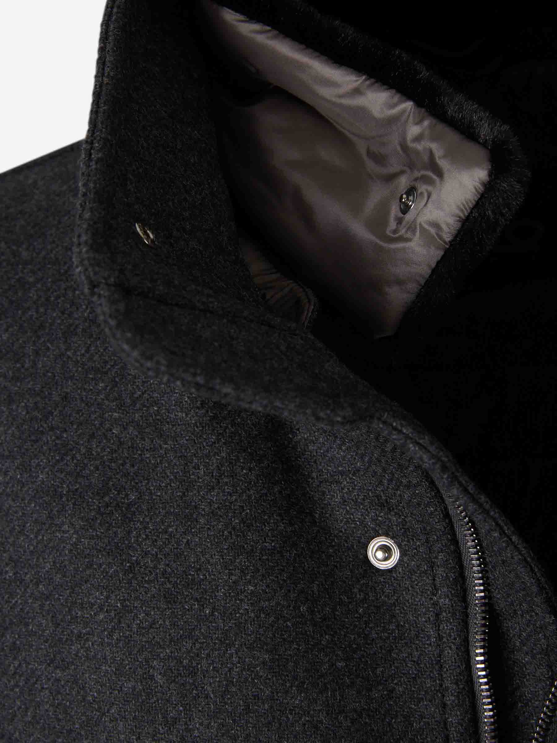 Herno Hombre Barcelona Abrigo Largo Lana color Gris Antracita sku 502-001630 01 - Foto 4