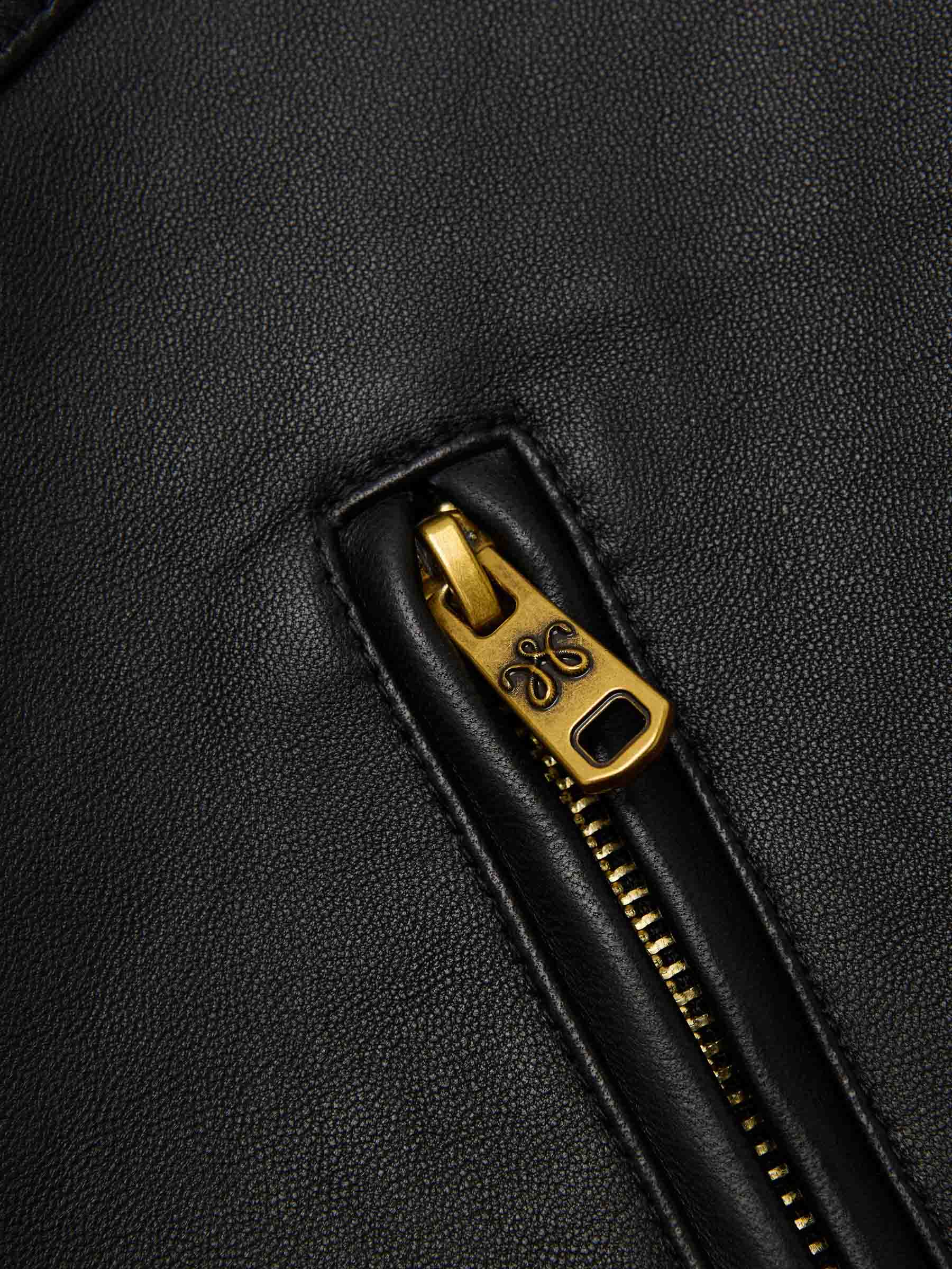 Willy Chavarria Hombre Barcelona Chaqueta Piel Ruff Ride color Negro sku 511-000637 01 - Foto 3