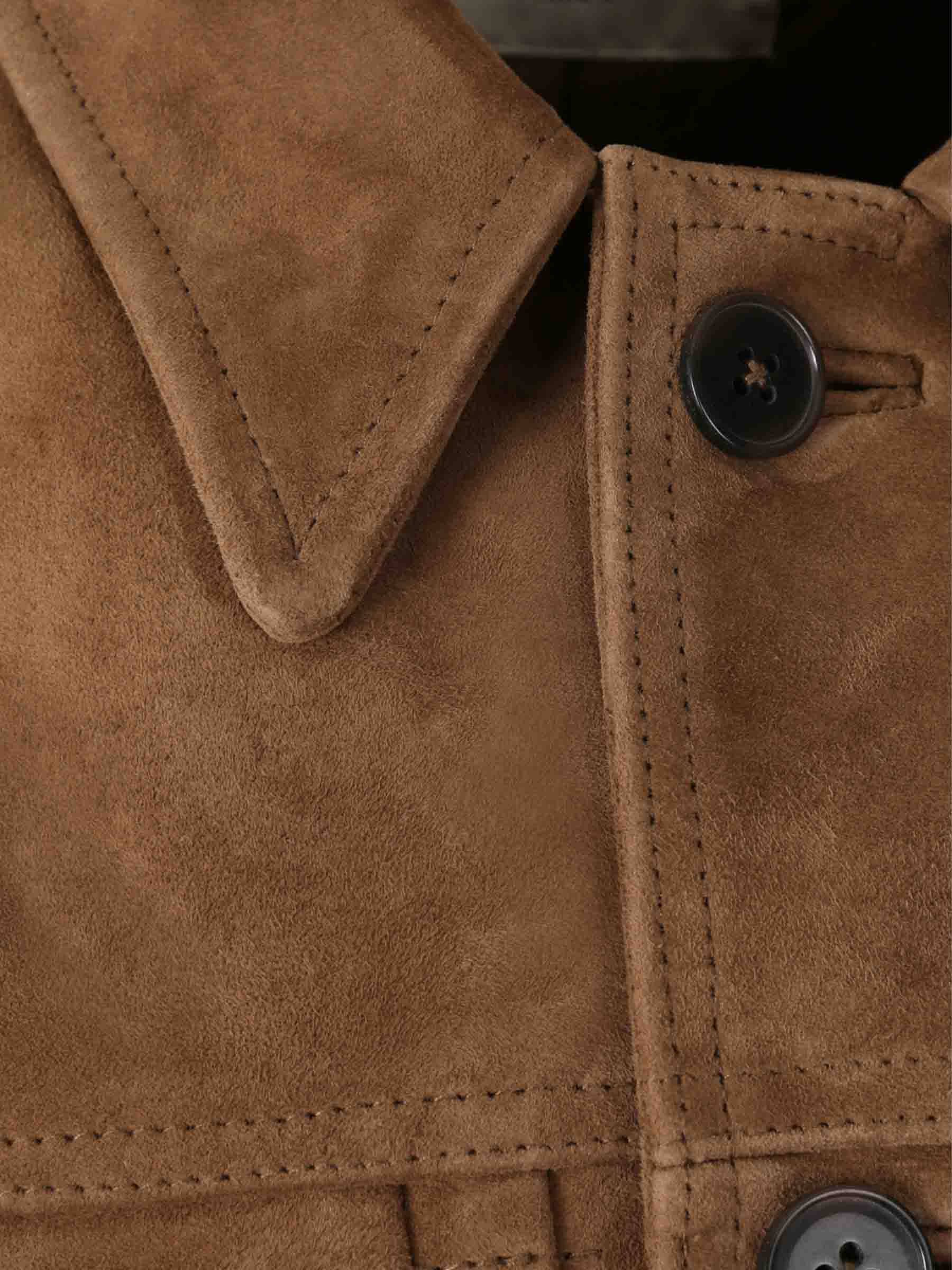 Officine Générale Hombre Barcelona Chaqueta Ante Lazlo color Camel sku 512-002638 01 - Foto 3