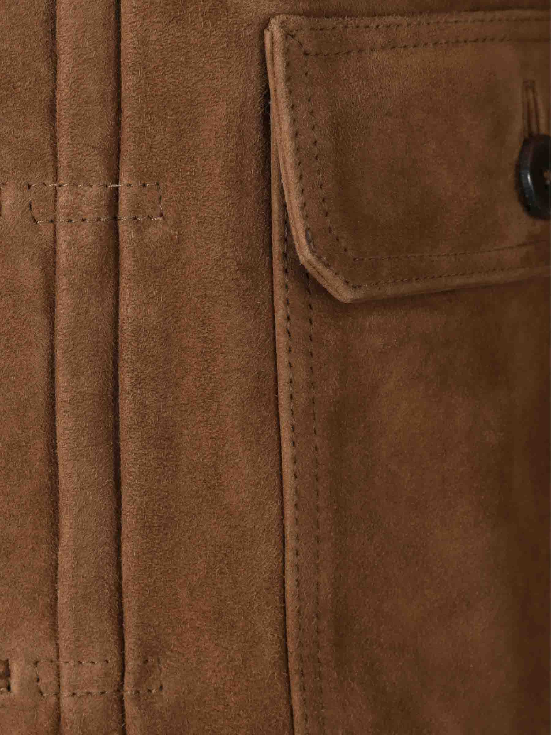 Officine Générale Hombre Barcelona Chaqueta Ante Lazlo color Camel sku 512-002638 01 - Foto 4