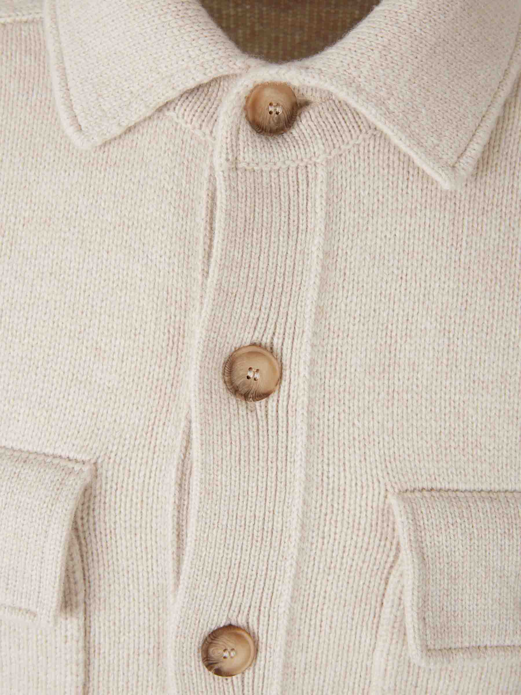 Gran Sasso Hombre Barcelona Jersey Botones Lana color Beige sku 513-000104 01 - Foto 3