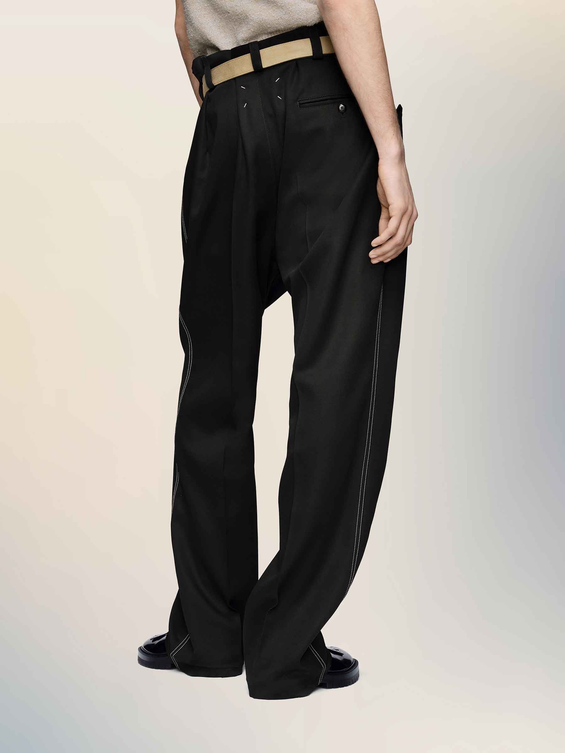 Maison Margiela Hombre Barcelona Pantalones de Vestir Lana color Negro sku 521-003438 01 - Foto 3
