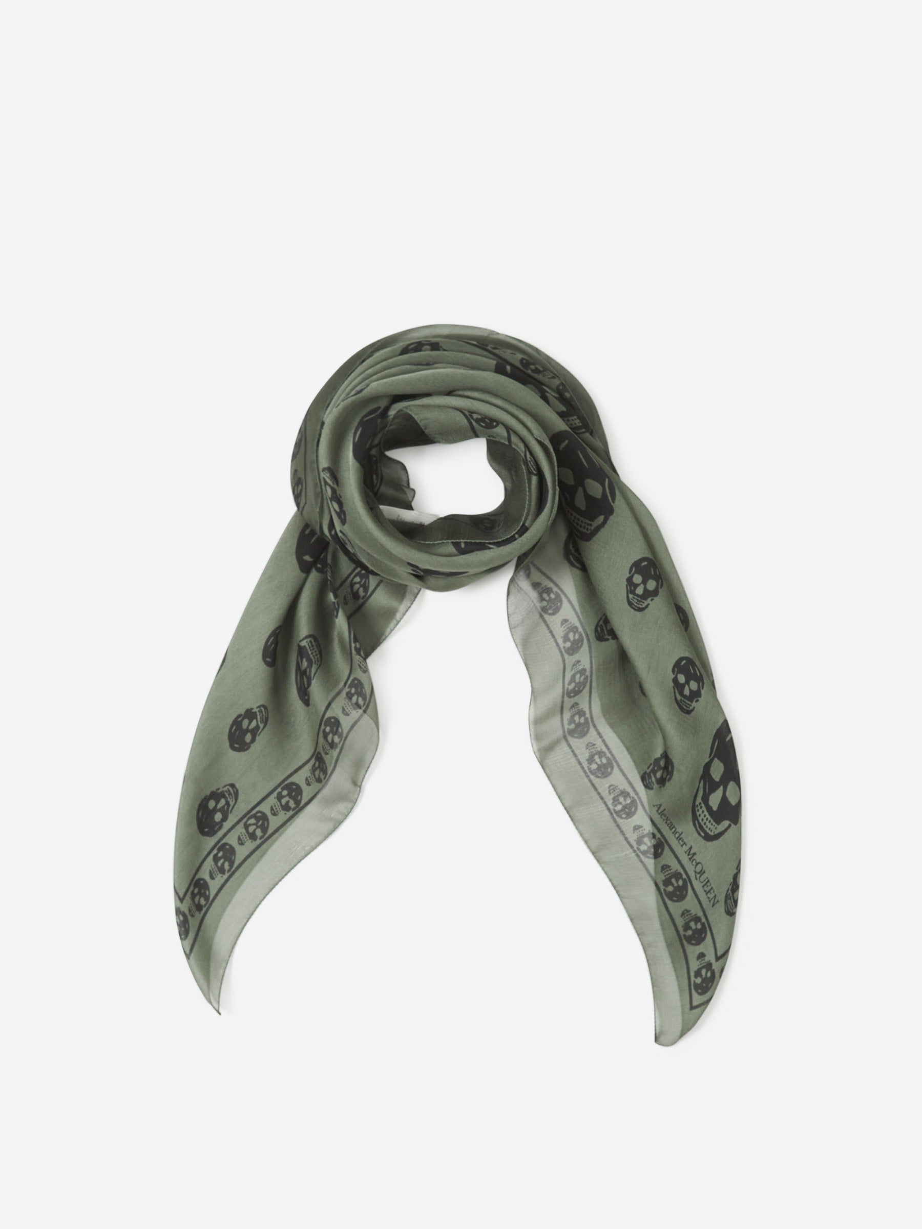 Alexander McQueen Classic Silk Blend Skull Scarf Mujer 840 000763 01