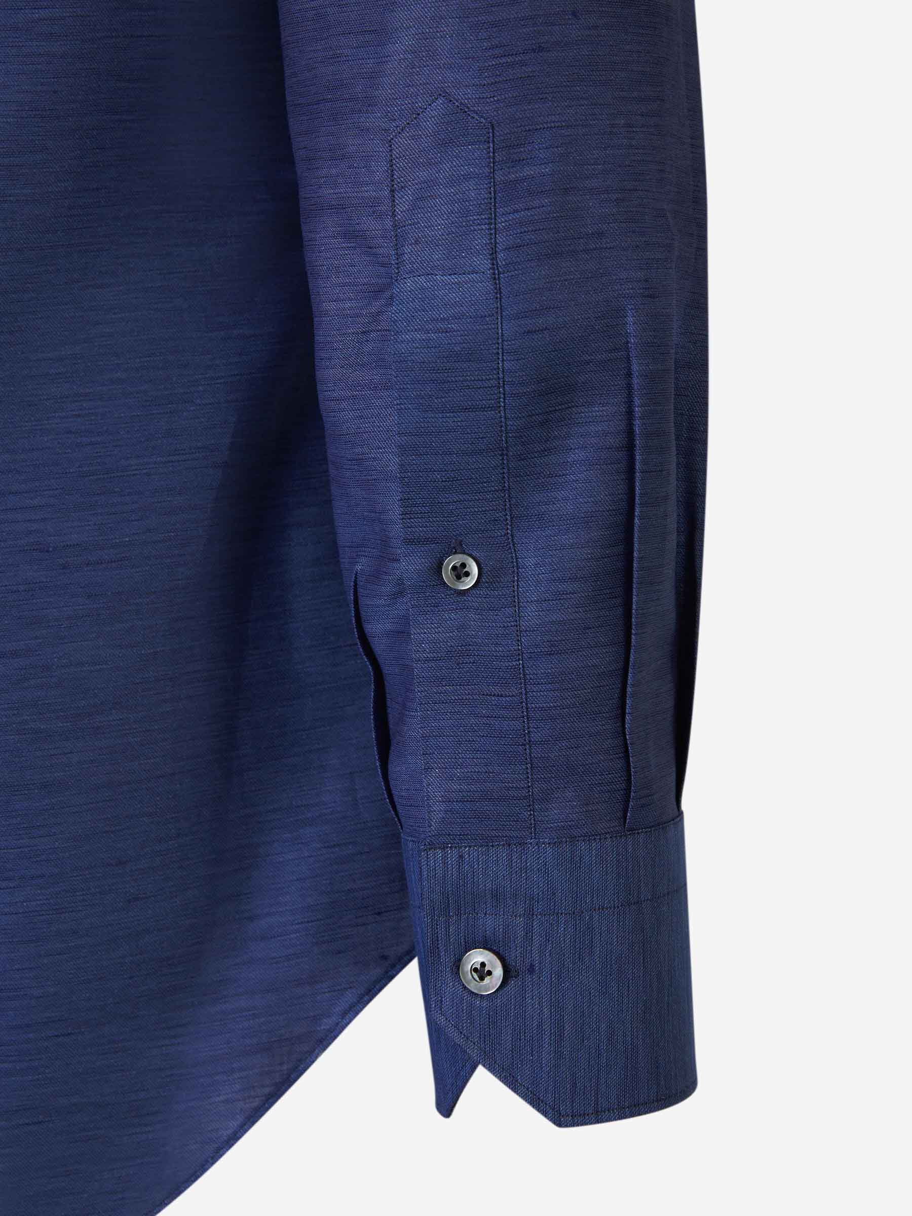 Fray Hombre Barcelona Camisa Fil a Fil Lino color Azul Marino sku 531-006417 03 - Foto 4