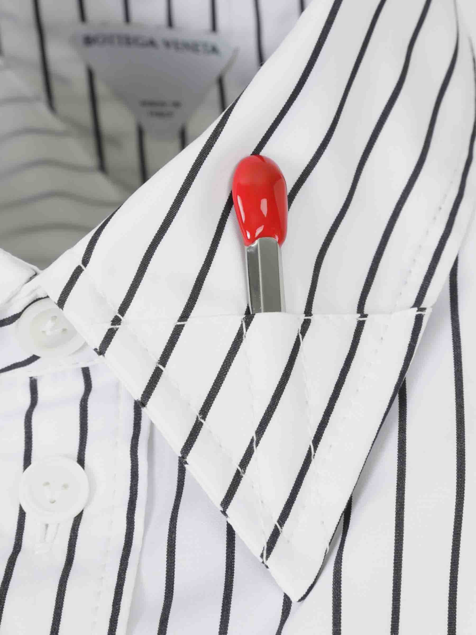 Bottega Veneta Hombre Barcelona Camisa Algodón Rayas color Blanco y Negro sku 531-006475 01 - Foto 3