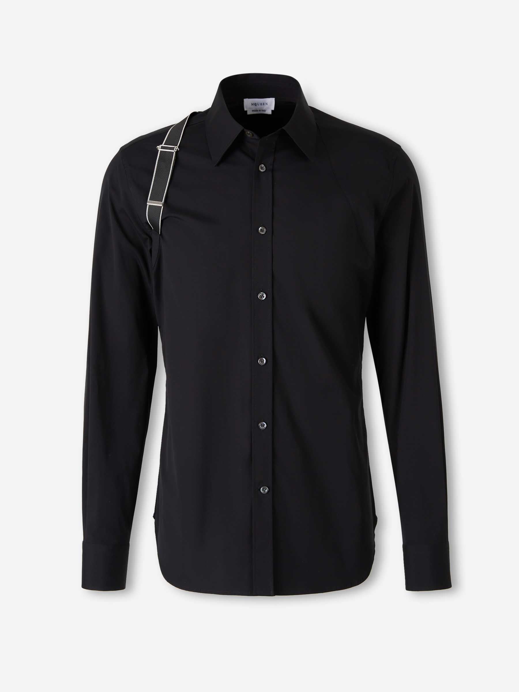 dress shirt harness McQueen Men's Silk Satin Harness Dress Shirt