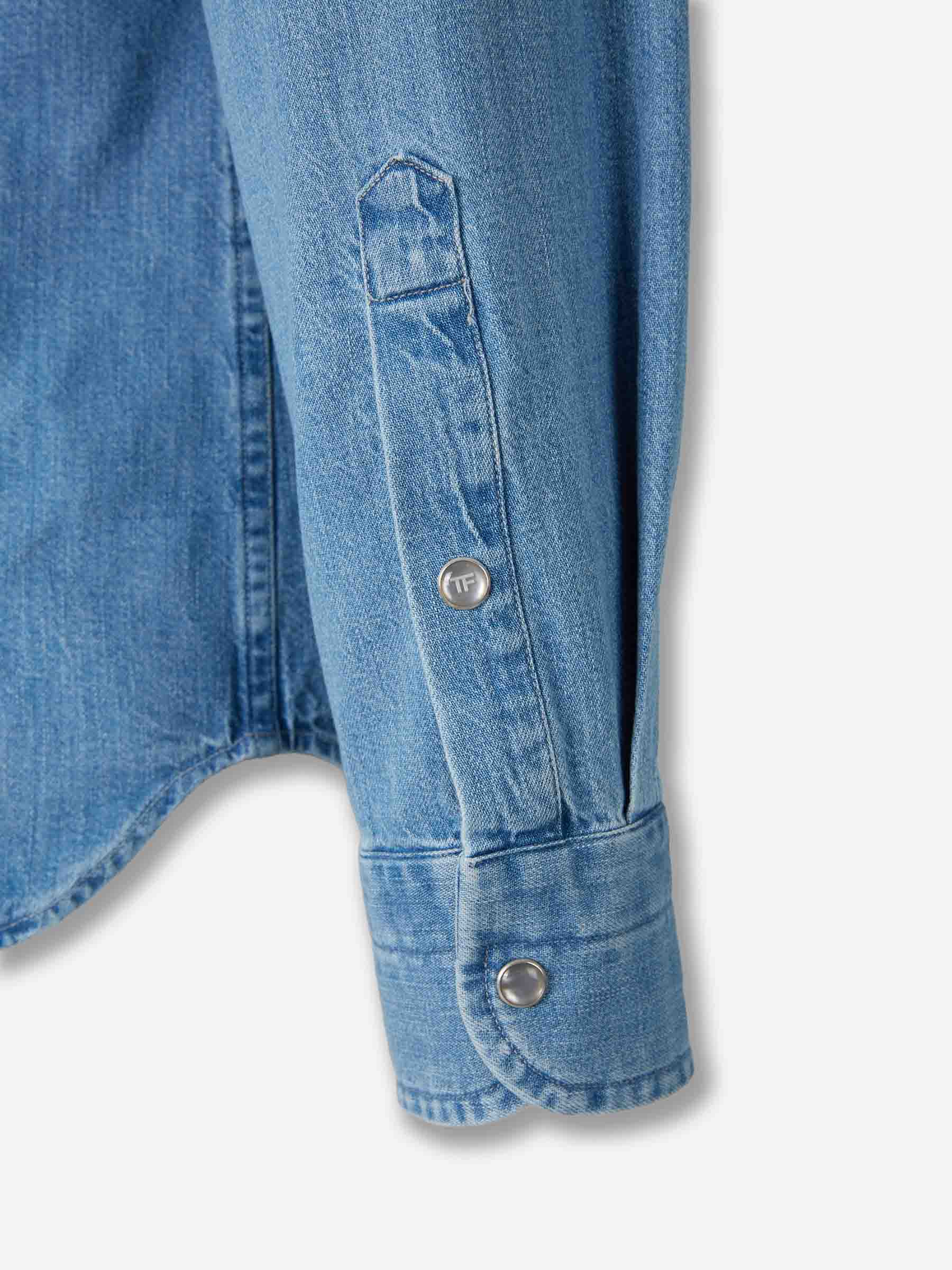 Tom Ford Hombre Barcelona Camisa Denim color Azul sku 531-006520 01 - Foto 5