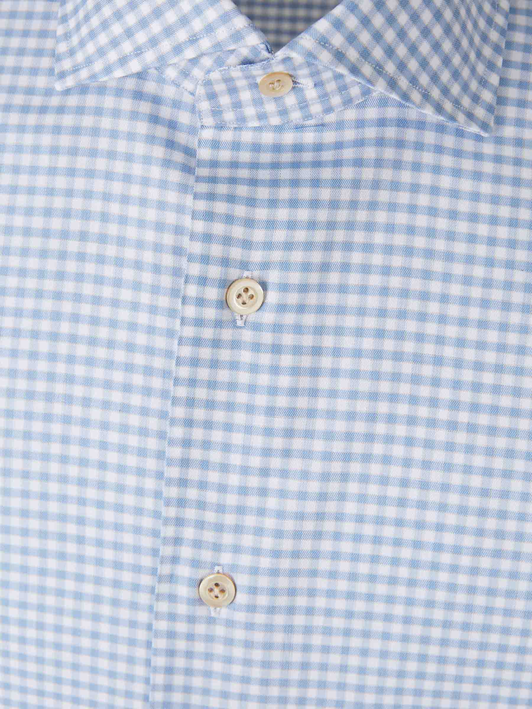 Santa Eulalia Hombre Barcelona Camisa Cuadros Algodón color Azul Celeste sku 531-006582 01 - Foto 3