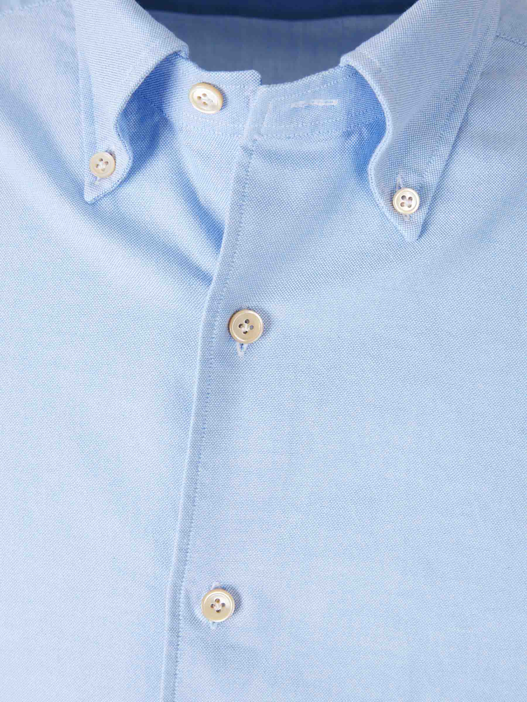 Borrelli Hombre Barcelona Camisa Lisa Algodón color Azul Celeste sku 531-006604 01 - Foto 3