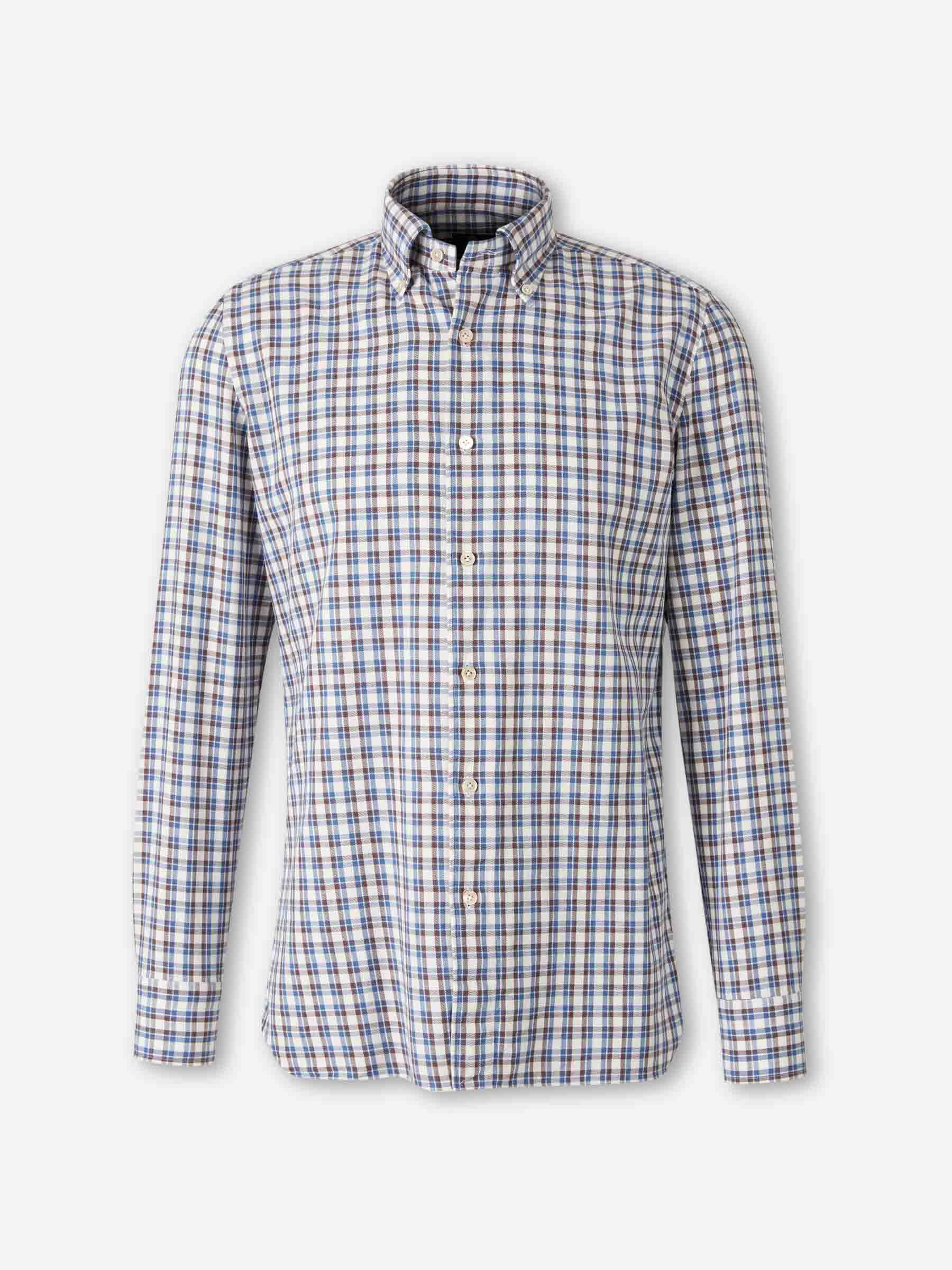 Borrelli Hombre Barcelona Camisa Motivo Cuadros color Azul sku 531-006605 01 - Foto 1