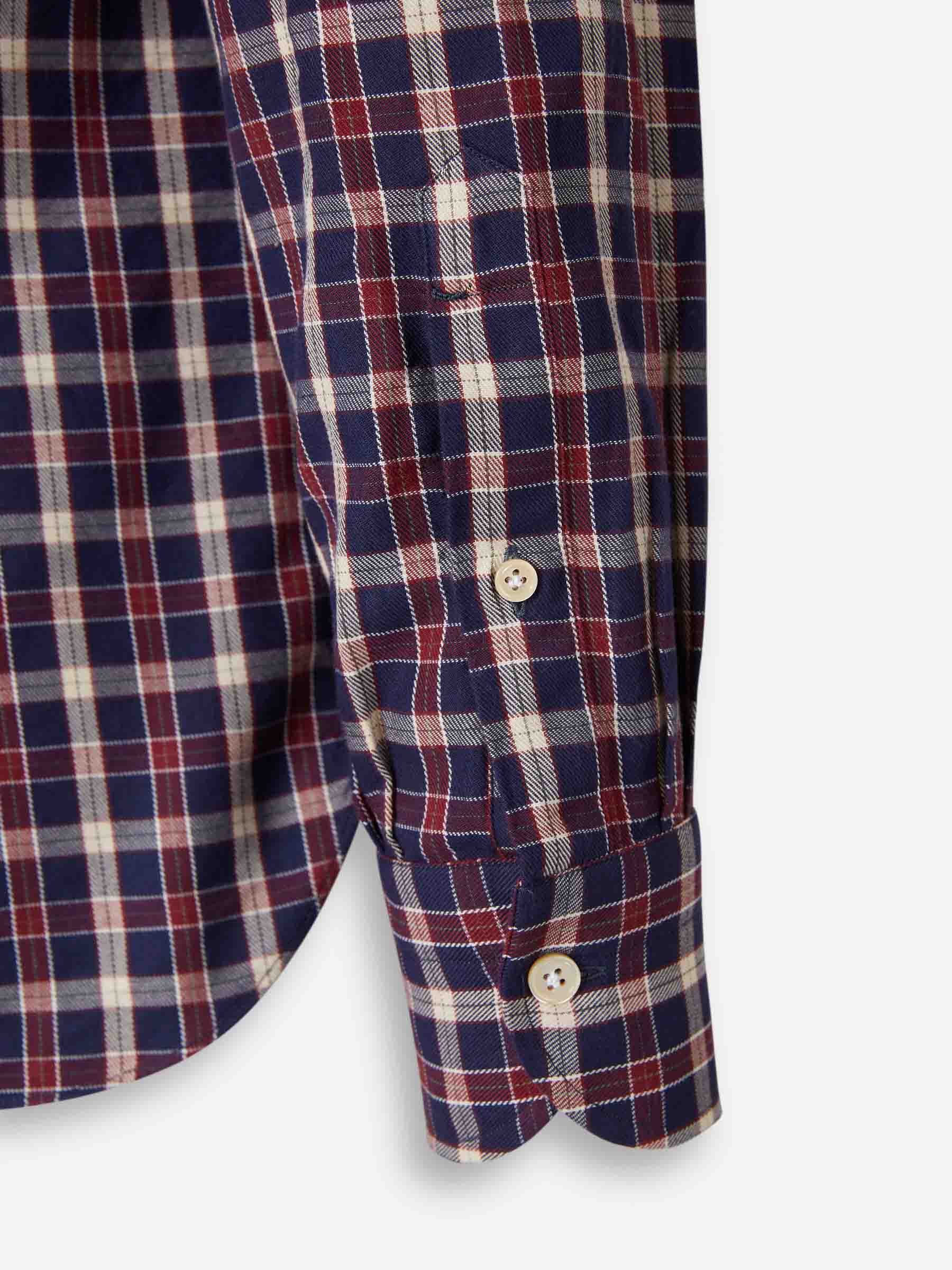 Borrelli Hombre Barcelona Camisa Motivo Cuadros color Burdeos sku 531-006605 03 - Foto 4