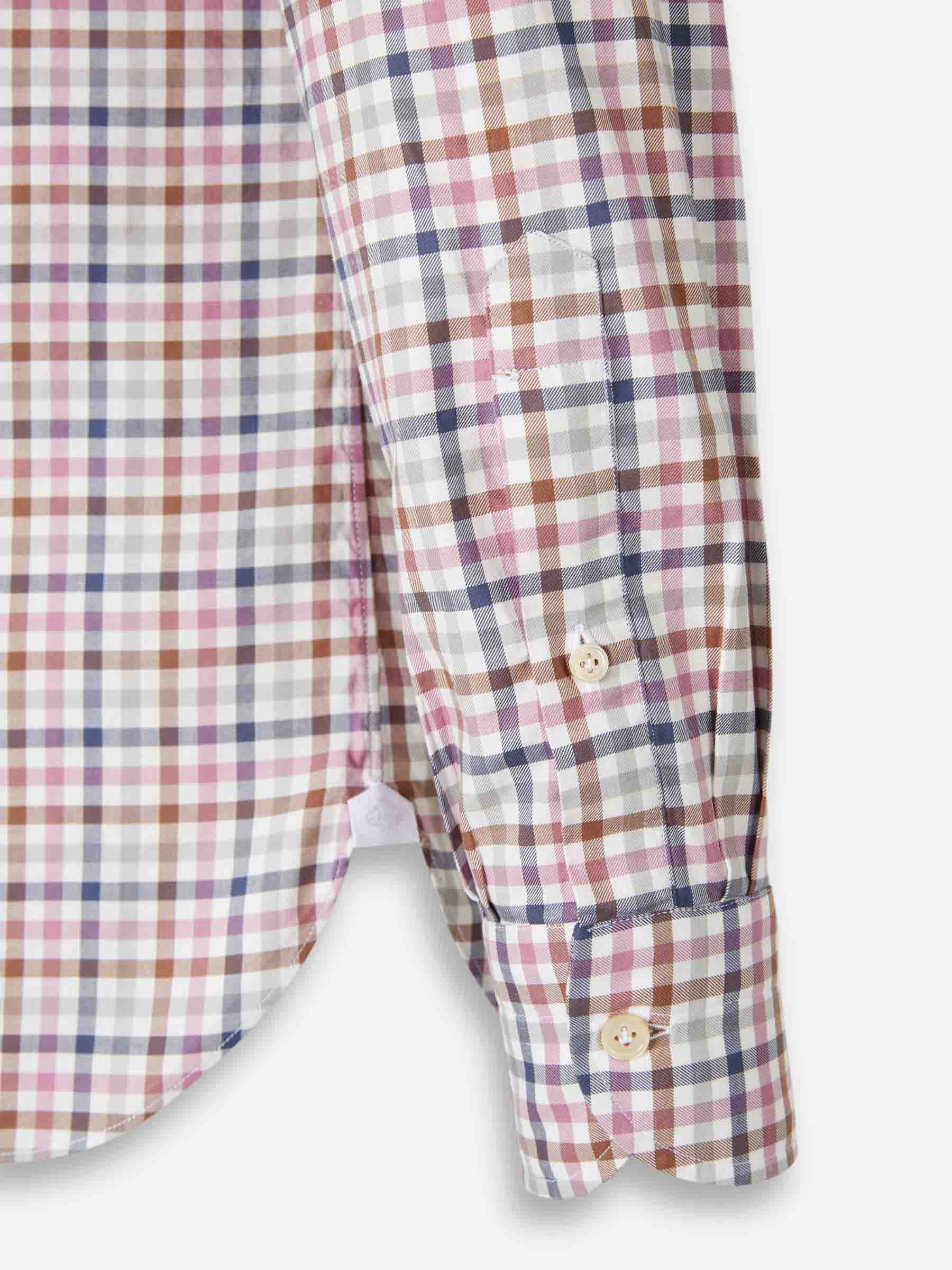 Borrelli Hombre Barcelona Camisa Motivo Cuadros color Violeta sku 531-006610 01 - Foto 4