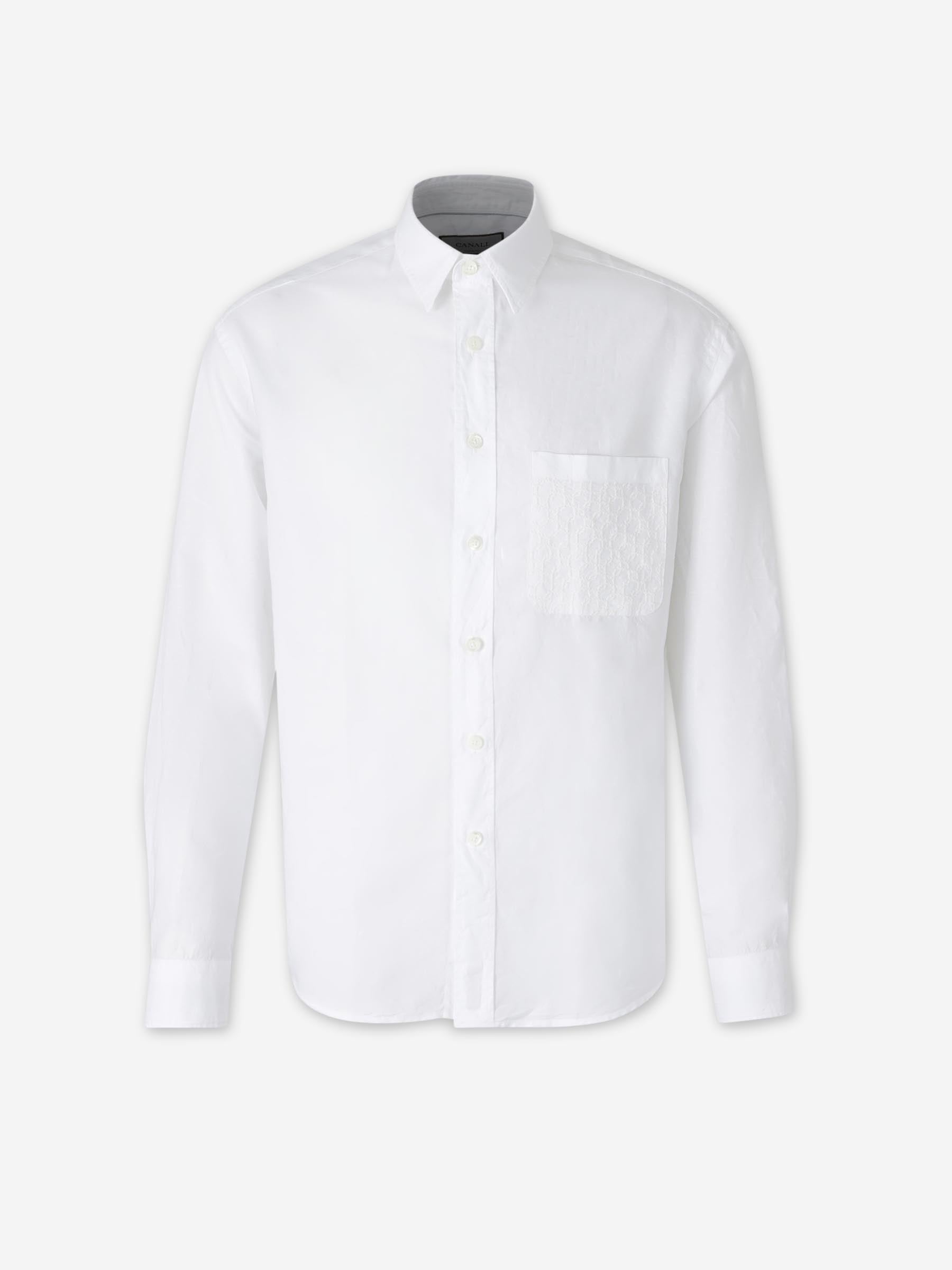 canali white dress shirt Canali Dress Shirt Men's XL White 100% Cotton Long Sleeve Italy MSRP $325 NWT