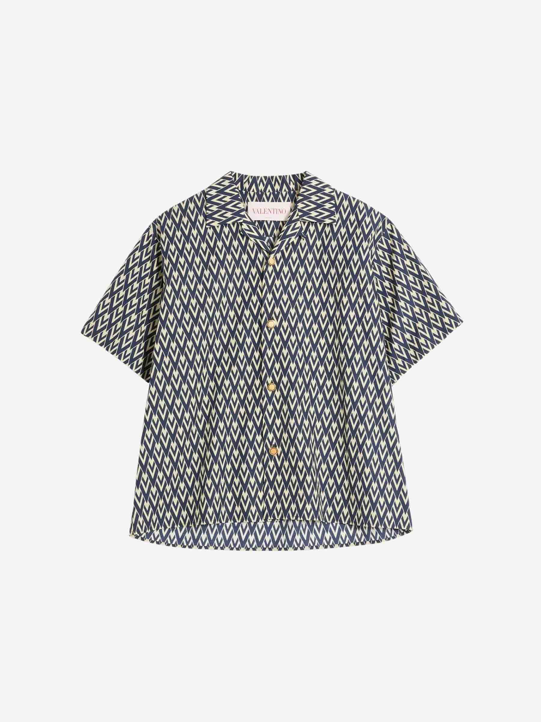 Valentino – Cotton Bowling Shirt Hombre 532-000625 01