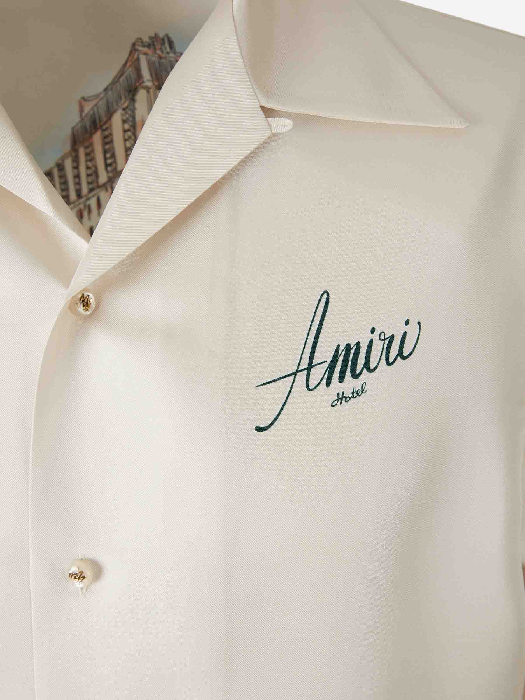 Amiri Hombre Barcelona Camisa Bowling Seda color Blanco sku 532-000702 01 - Foto 3