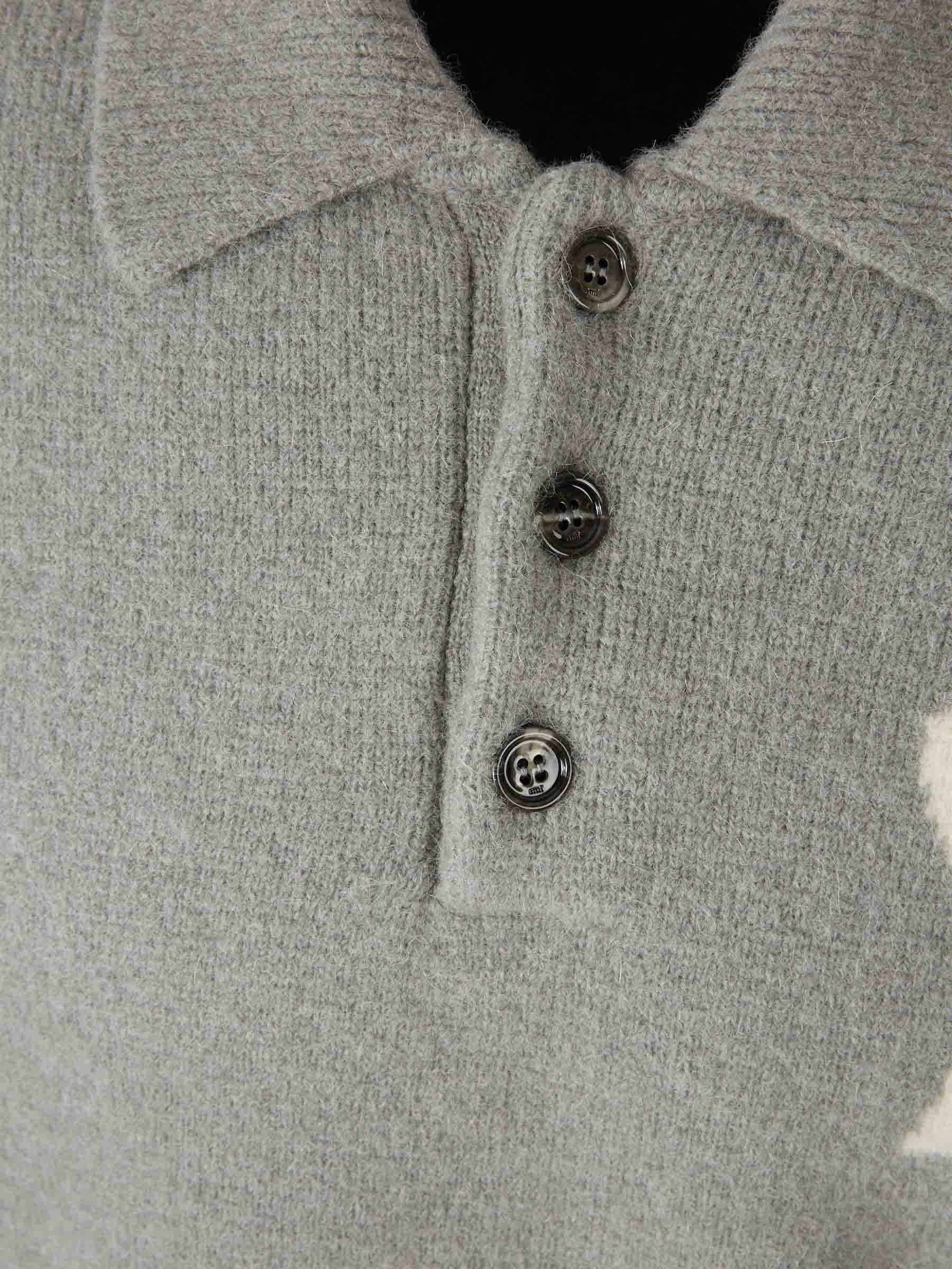 Ami Paris Hombre Barcelona Jersey Cuello Polo color Gris sku 542-002509 02 - Foto 3