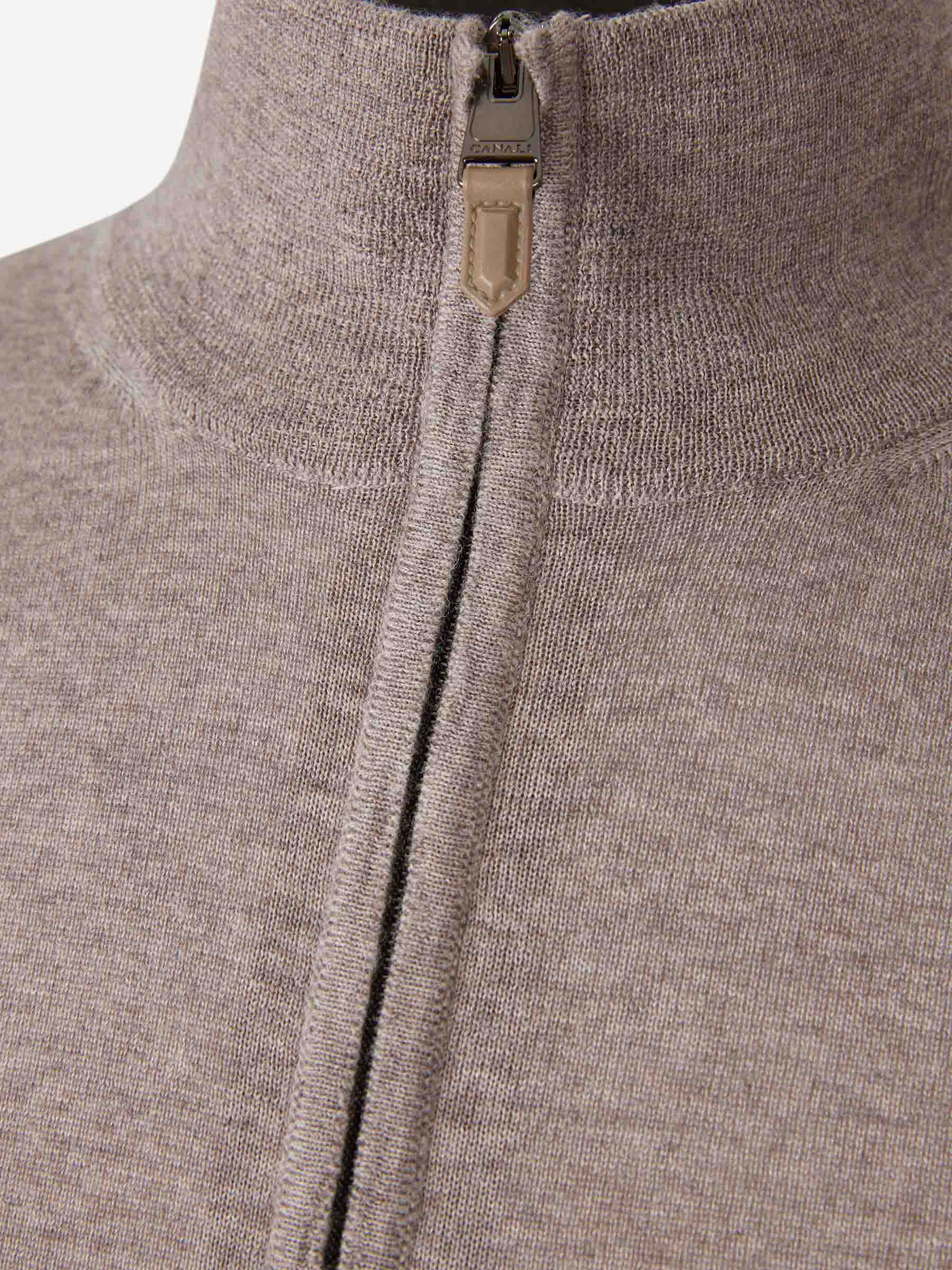 Canali Hombre Barcelona Cárdigan Punto Cremallera color Beige sku 543-001062 02 - Foto 3