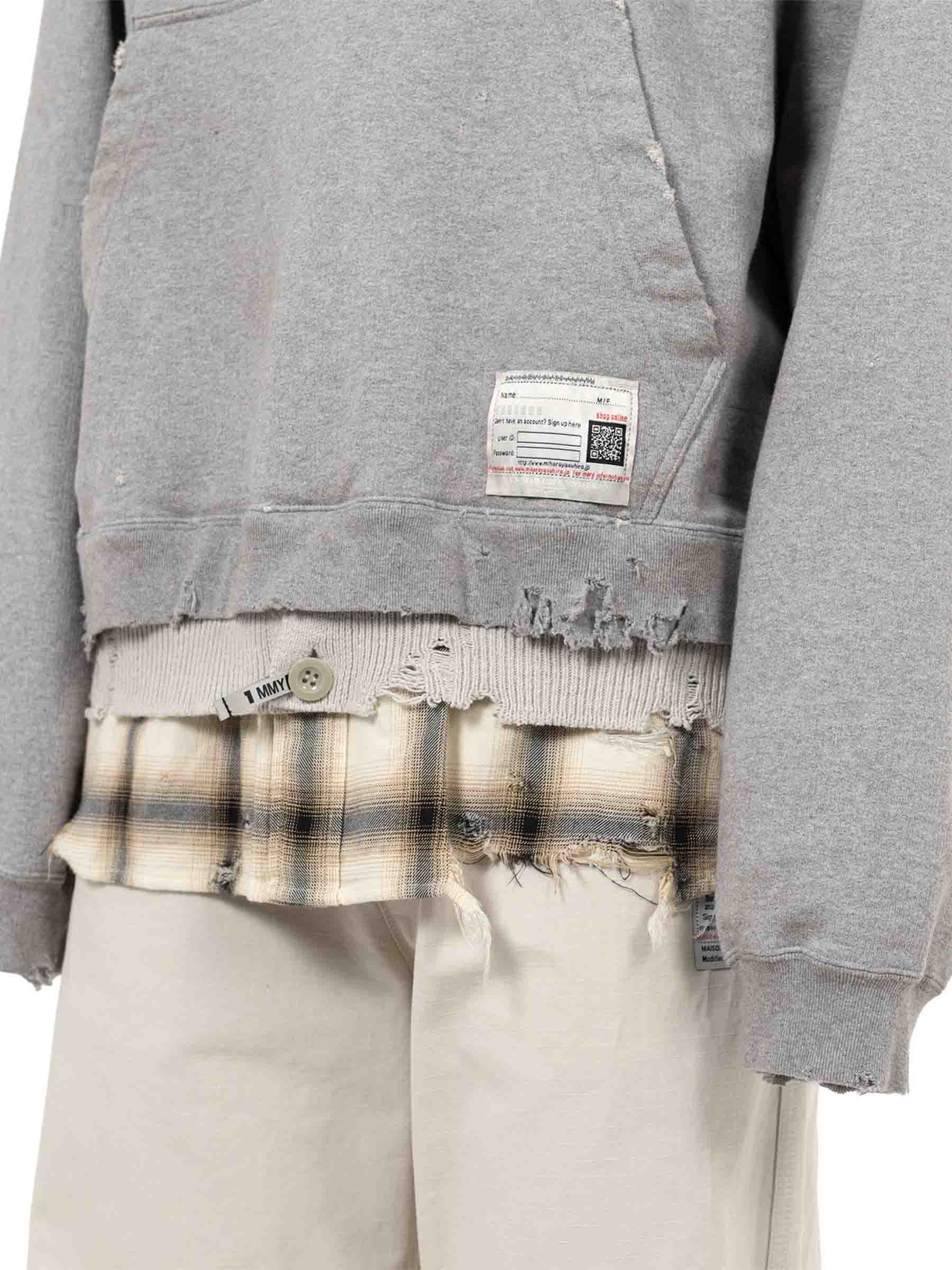 Maison Mihara Yasuhiro Hombre Barcelona Sudadera Capucha Triple Layered color Gris sku 545-001994 01 - Foto 4