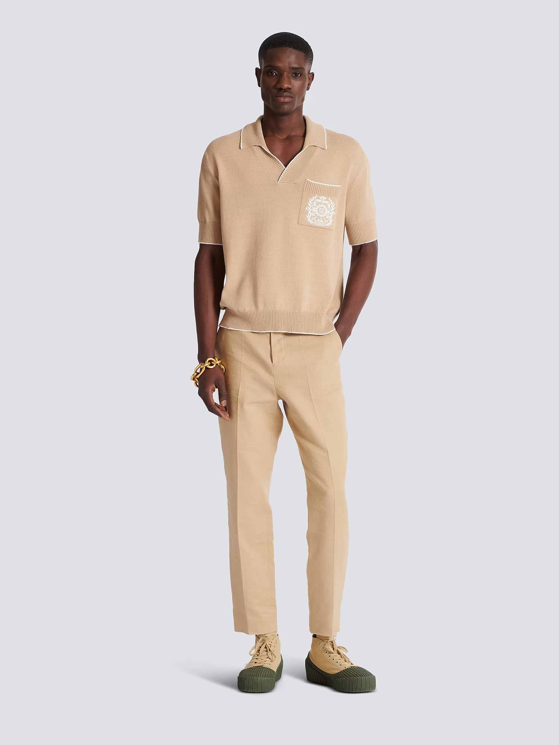 Balmain Hombre Barcelona Polo Punto Bordado color Beige sku 552-001621 01 - Foto 2