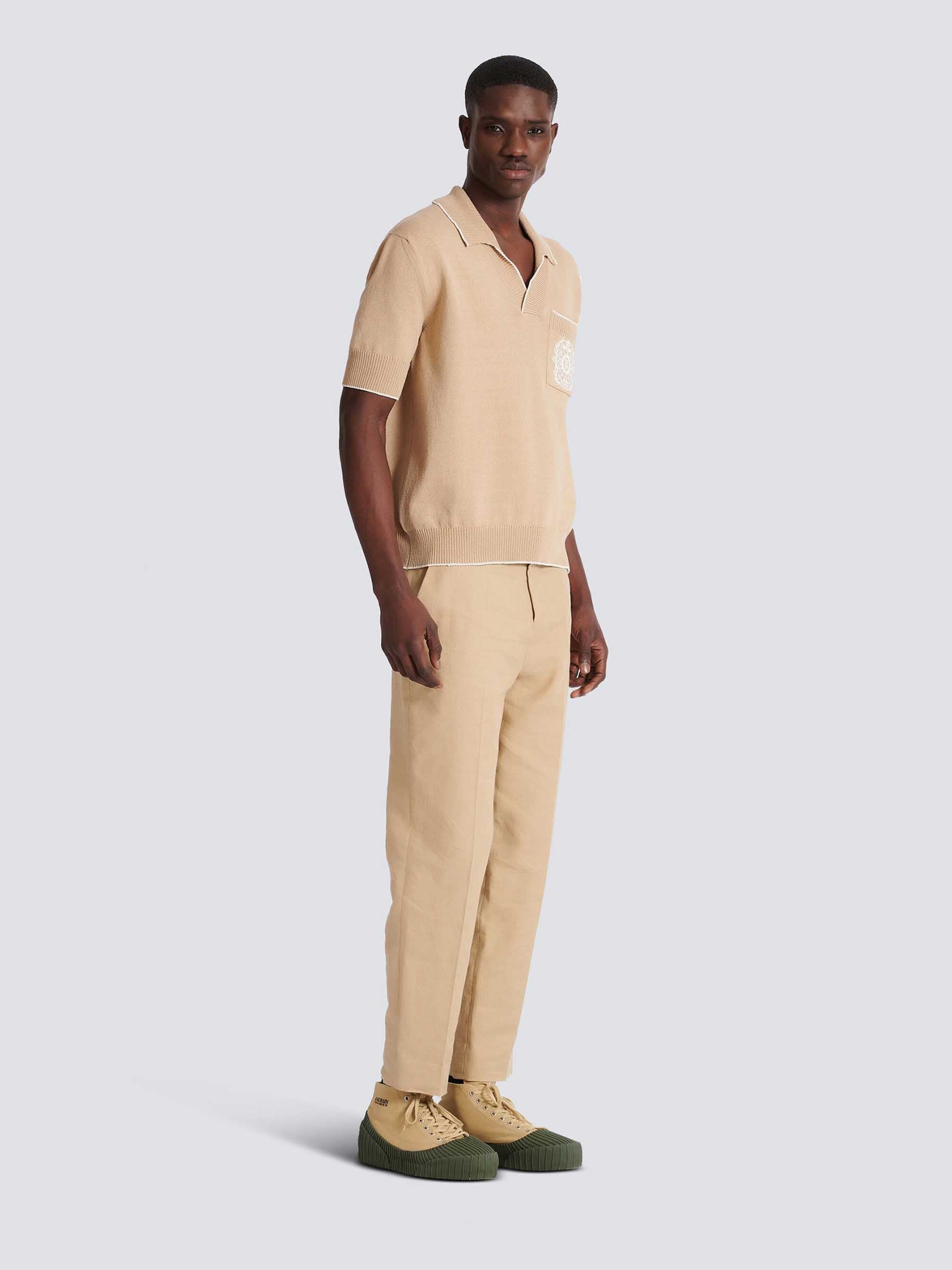 Balmain Hombre Barcelona Polo Punto Bordado color Beige sku 552-001621 01 - Foto 3