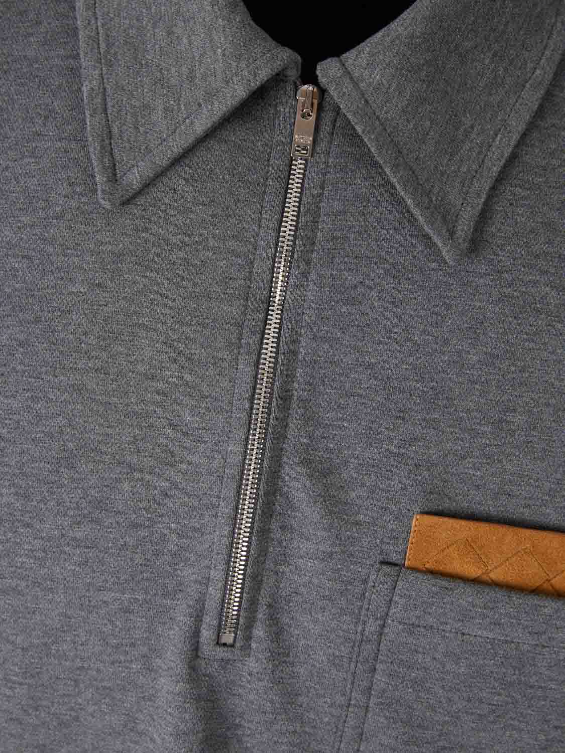 Bottega Veneta Hombre Barcelona Polo Algodón Manga Larga color Gris Antracita sku 552-001629 01 - Foto 3