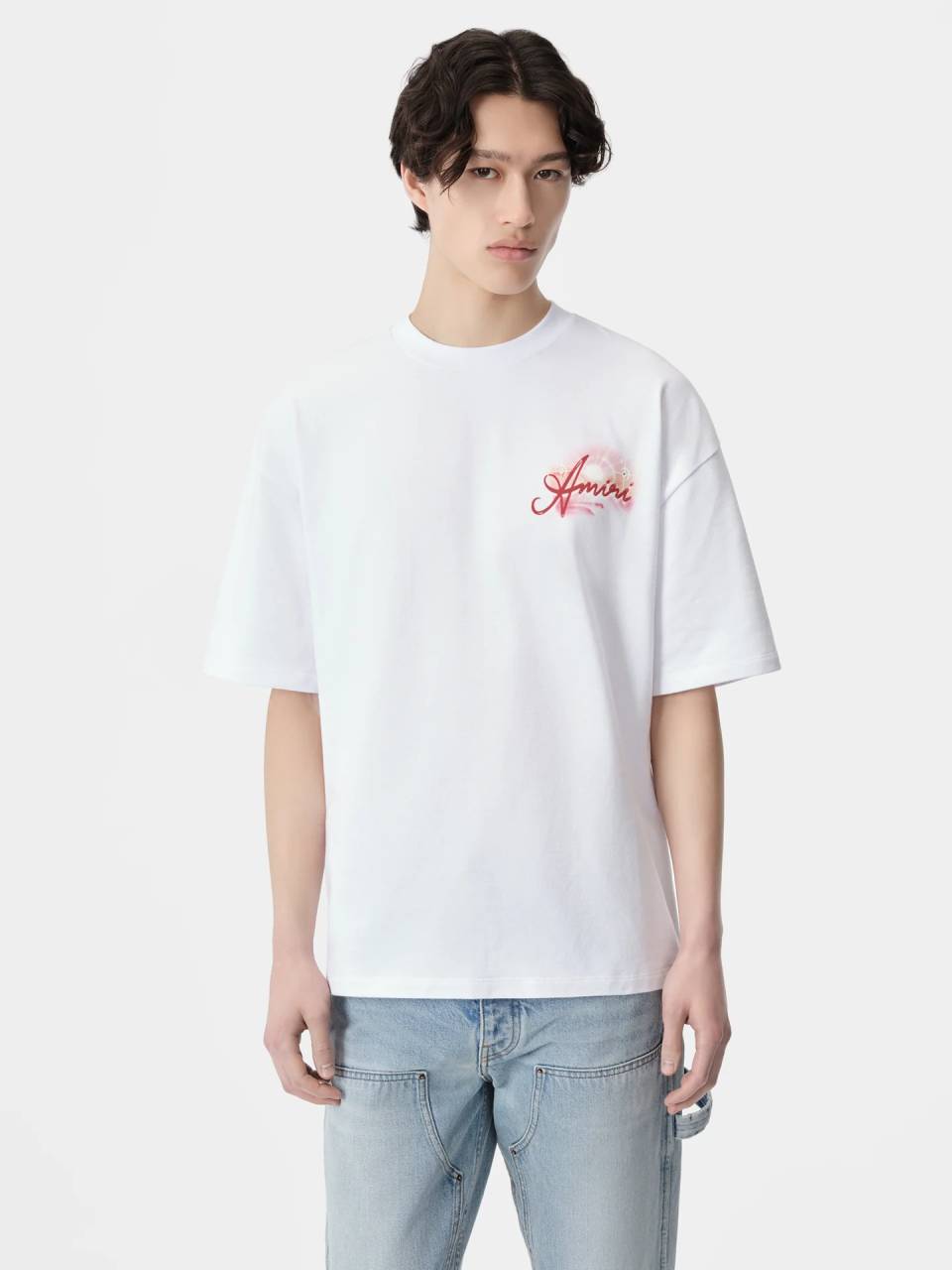 【関税込・国内発送】AMIRI COTTON LOGO TEE Amiri Cotton T-Shirt With Front Logo Print - Black