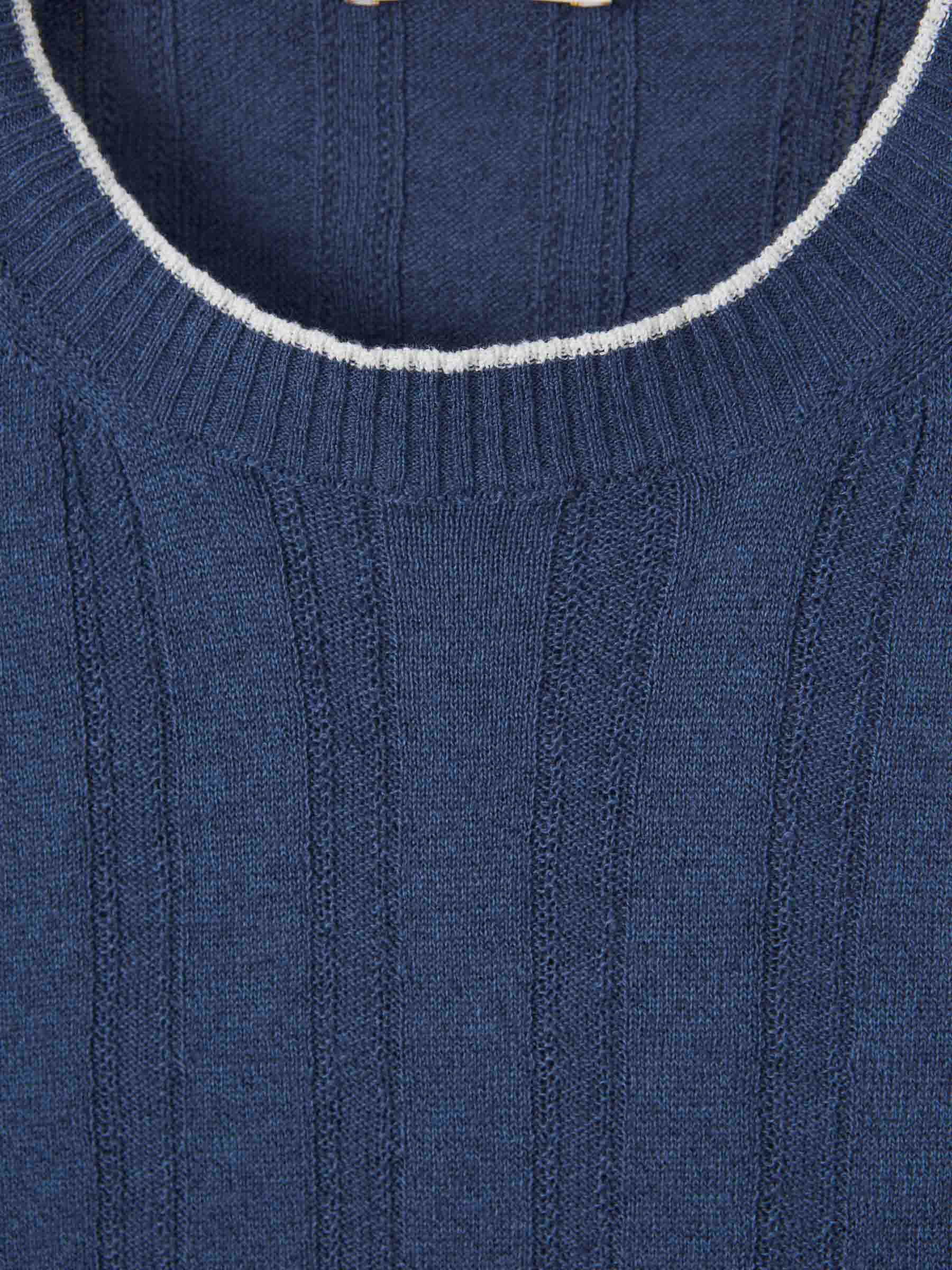 Santa Eulalia Hombre Barcelona Camiseta Acanalada Lino color Azul Marino sku 553-004115 01 - Foto 3