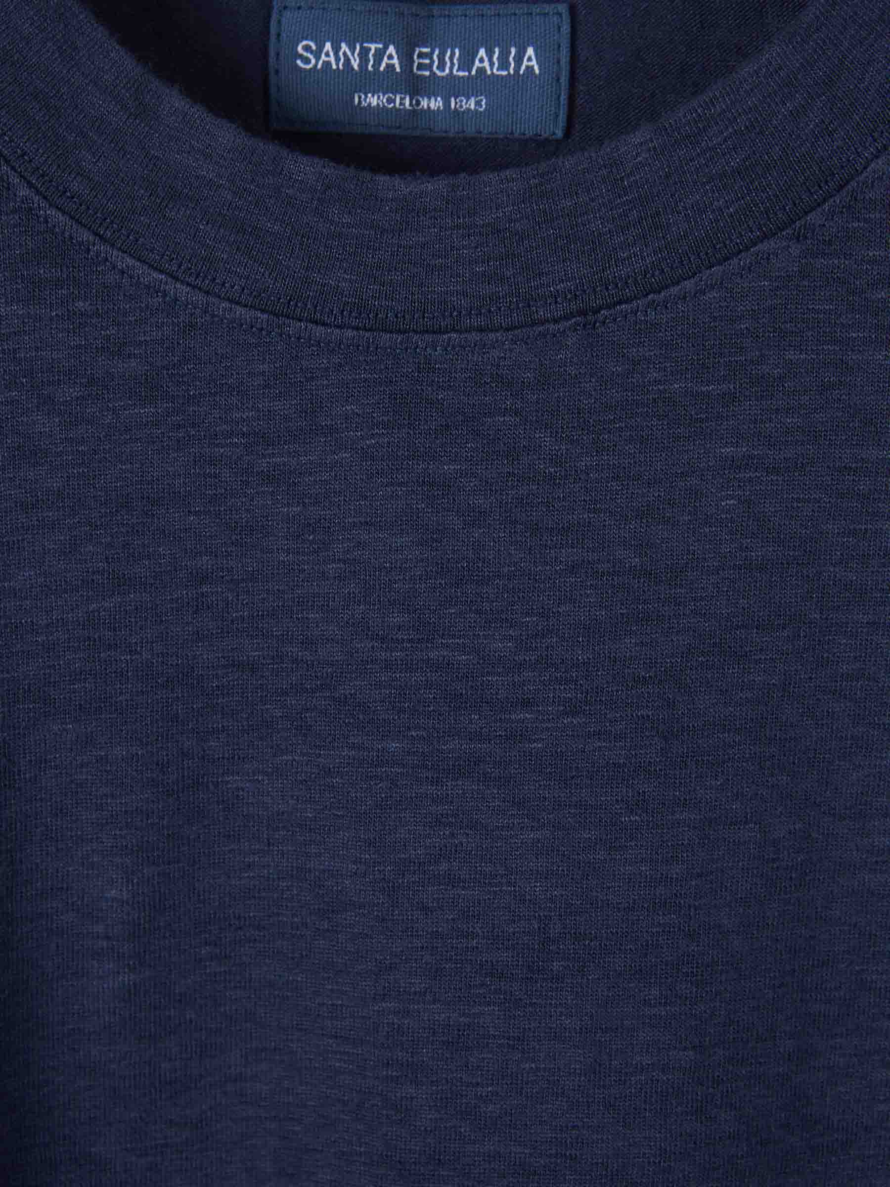 Santa Eulalia Hombre Barcelona Camiseta Aberturas Lino color Azul Marino sku 553-004116 01 - Foto 3