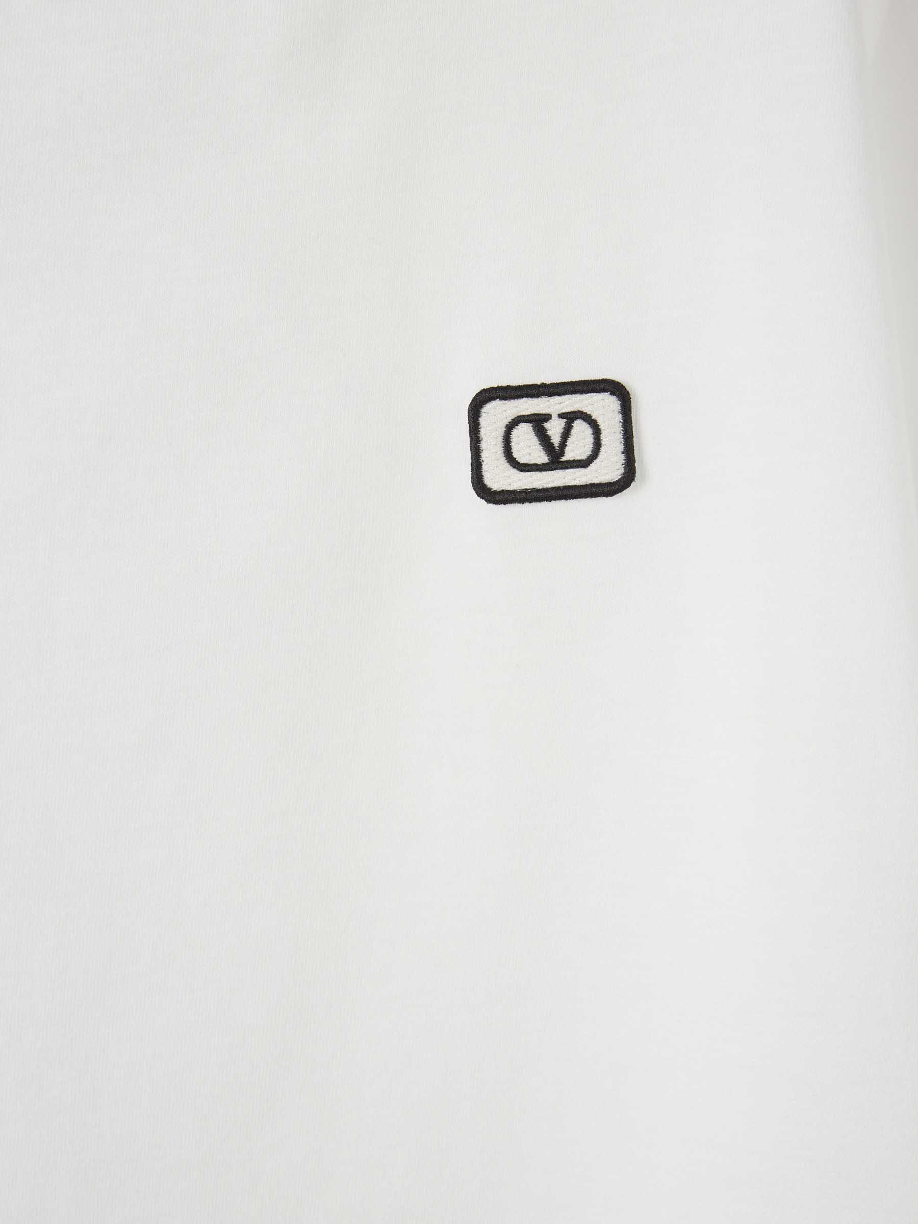 Valentino Hombre Barcelona Camiseta con logo bordado color Blanco sku 553-004324 02 - Foto 3