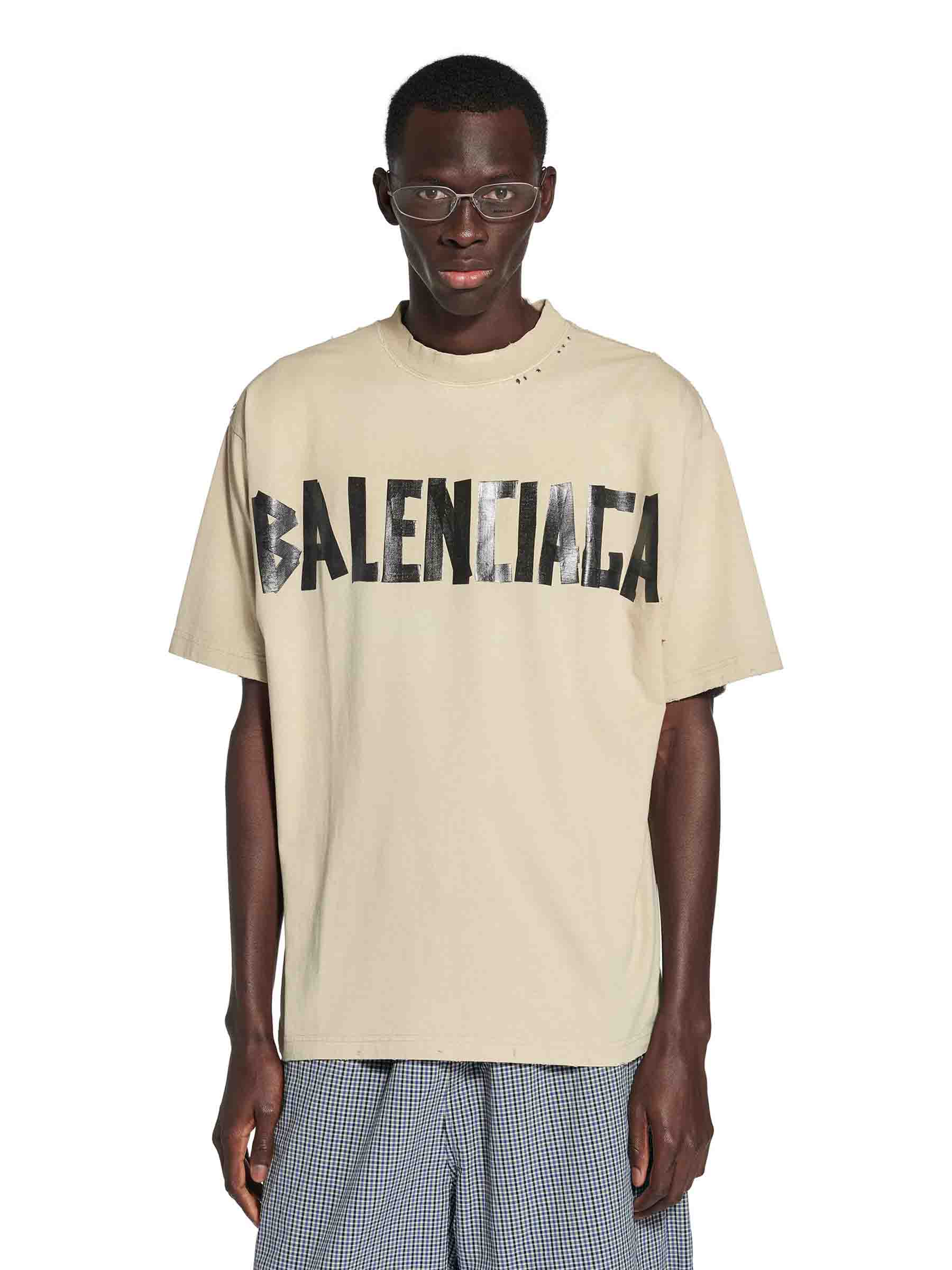 Balenciaga Hombre Barcelona Camiseta Tape Type color Beige sku 553-004338 01 - Foto 3