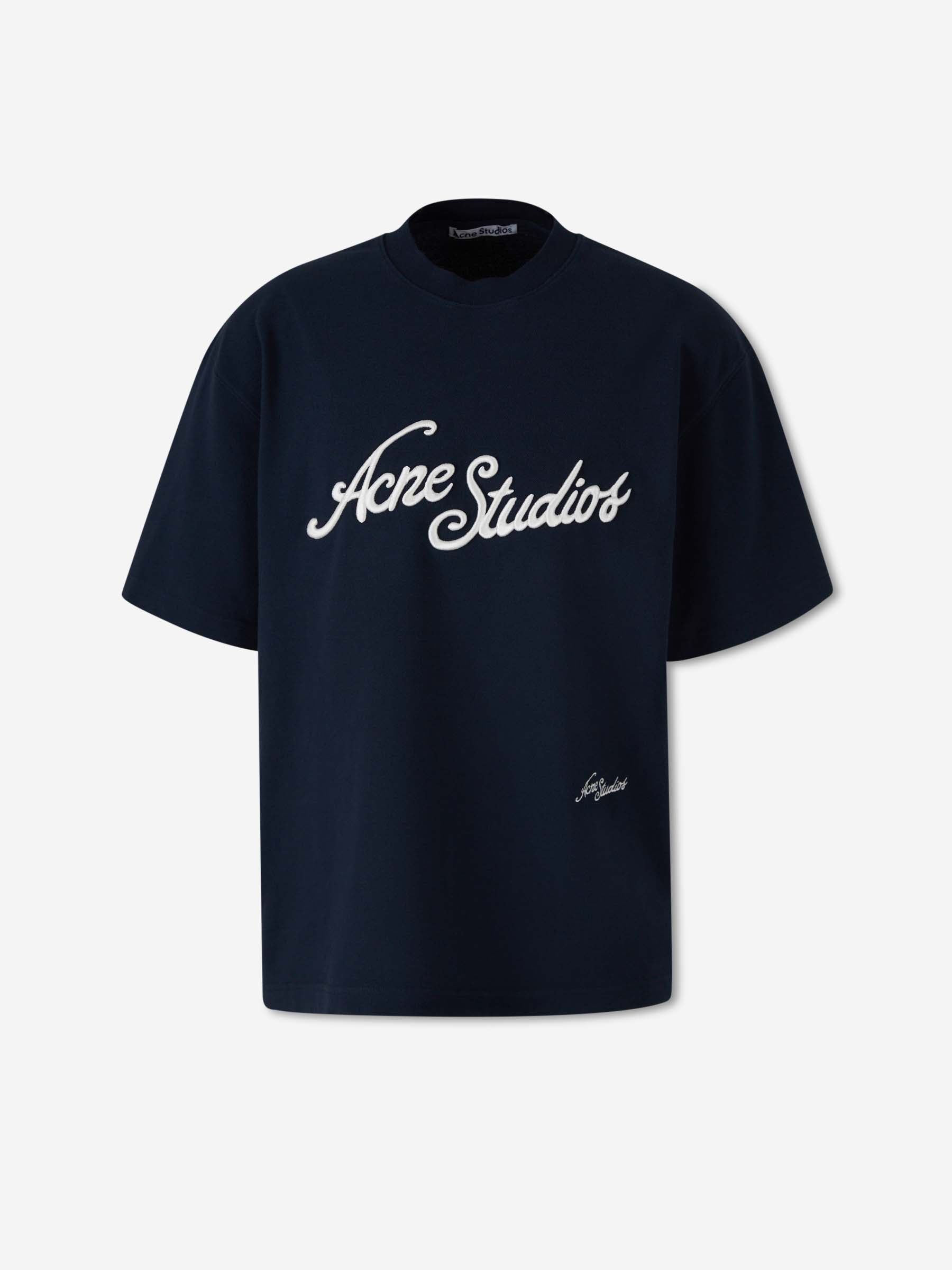 Acne Studios Hombre Barcelona Camiseta Logo Relaxed color Azul Noche sku 553-004351 01 - Foto 3