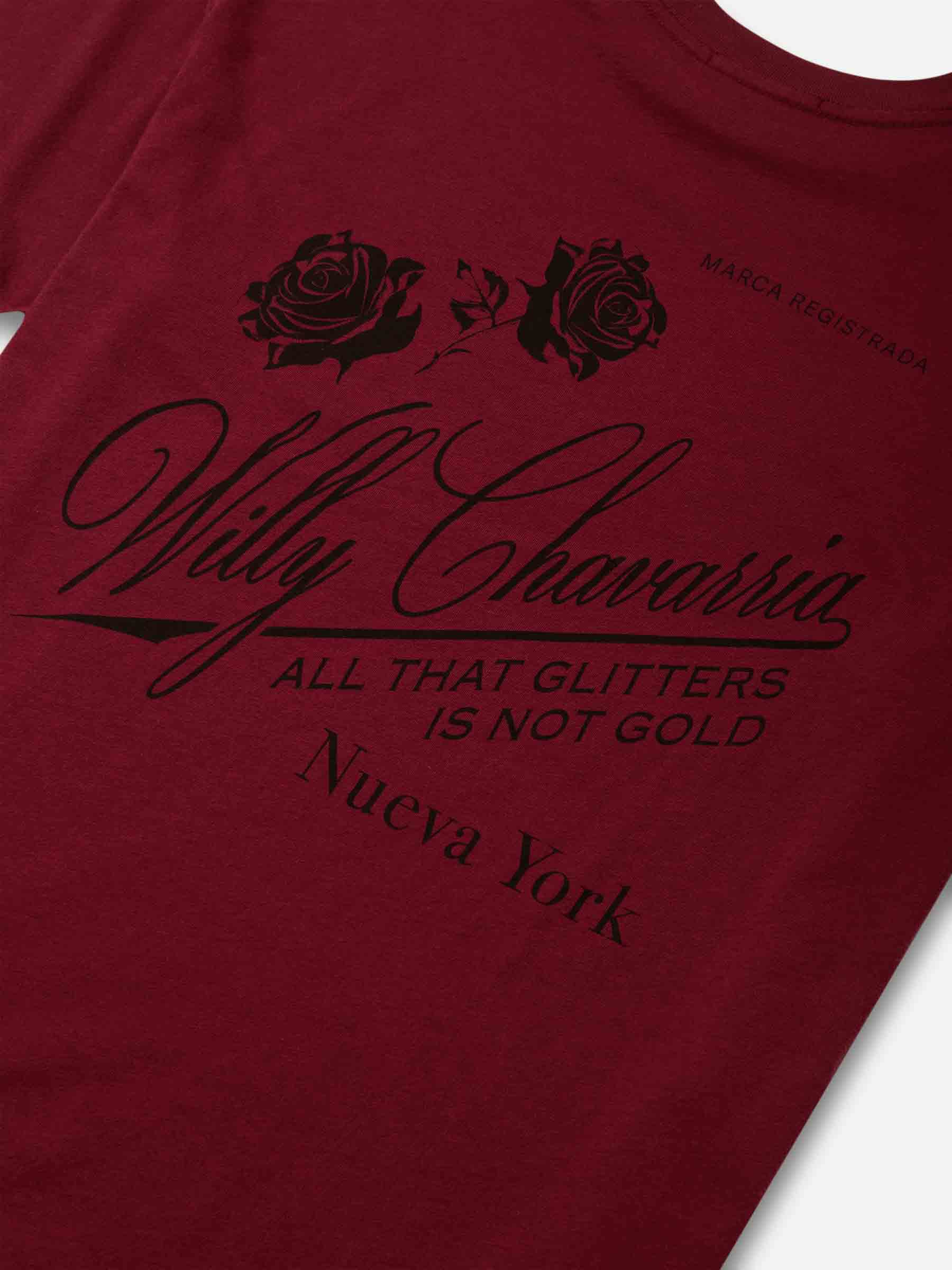 Willy Chavarria Hombre Barcelona Camiseta Willy Label Easy Tee color Burdeos sku 553-004453 01 - Foto 4