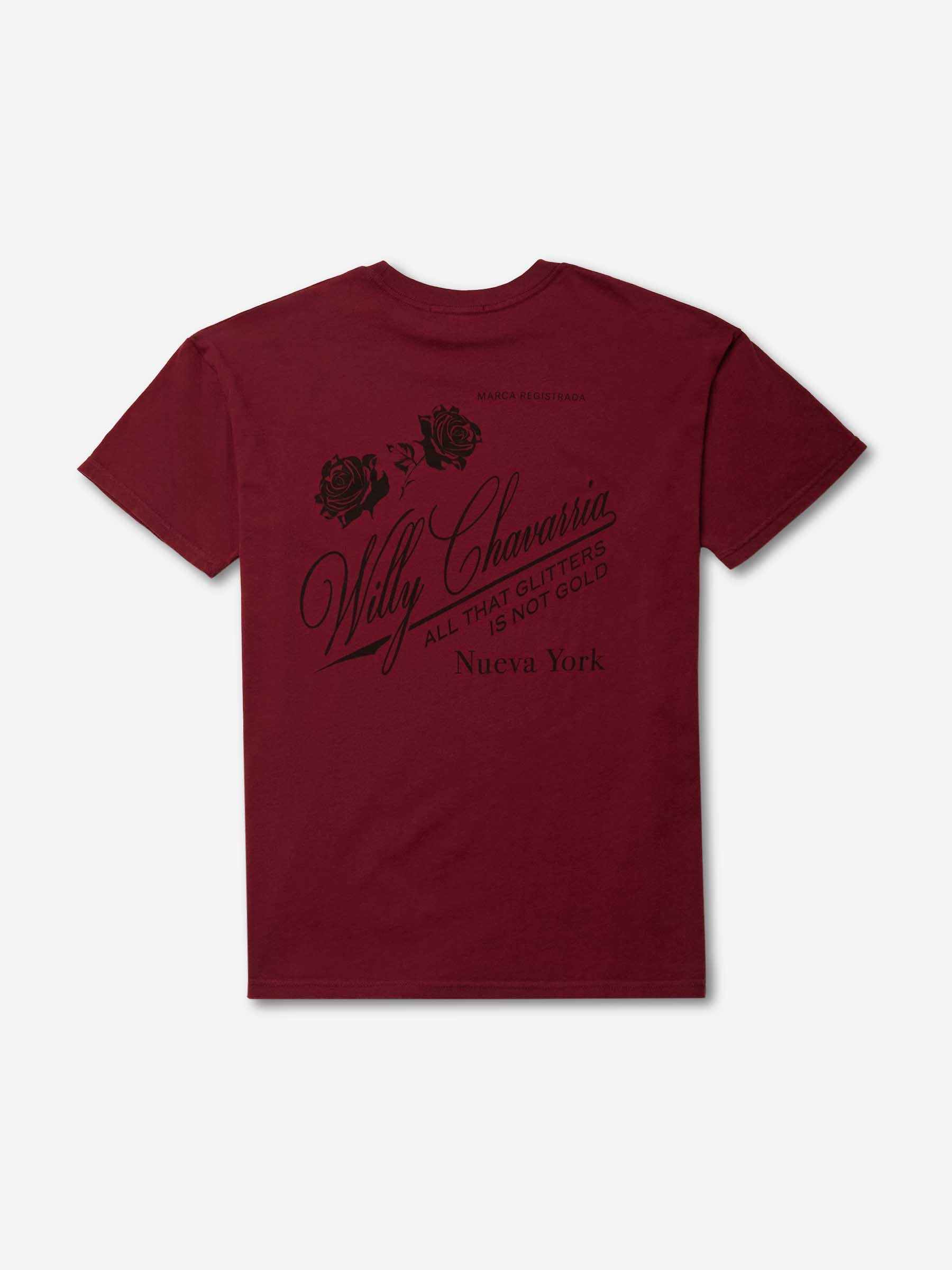 Willy Chavarria Hombre Barcelona Camiseta Willy Label Easy Tee color Burdeos sku 553-004453 01 - Foto 5