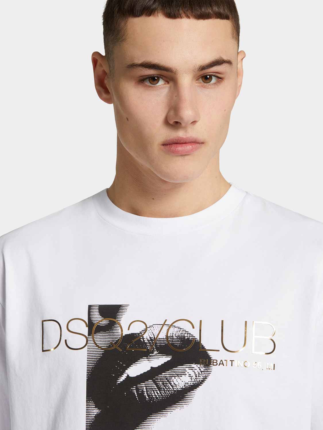 Dsquared2 Hombre Barcelona Camiseta Gráfica Algodón color Blanco sku 553-004472 01 - Foto 3