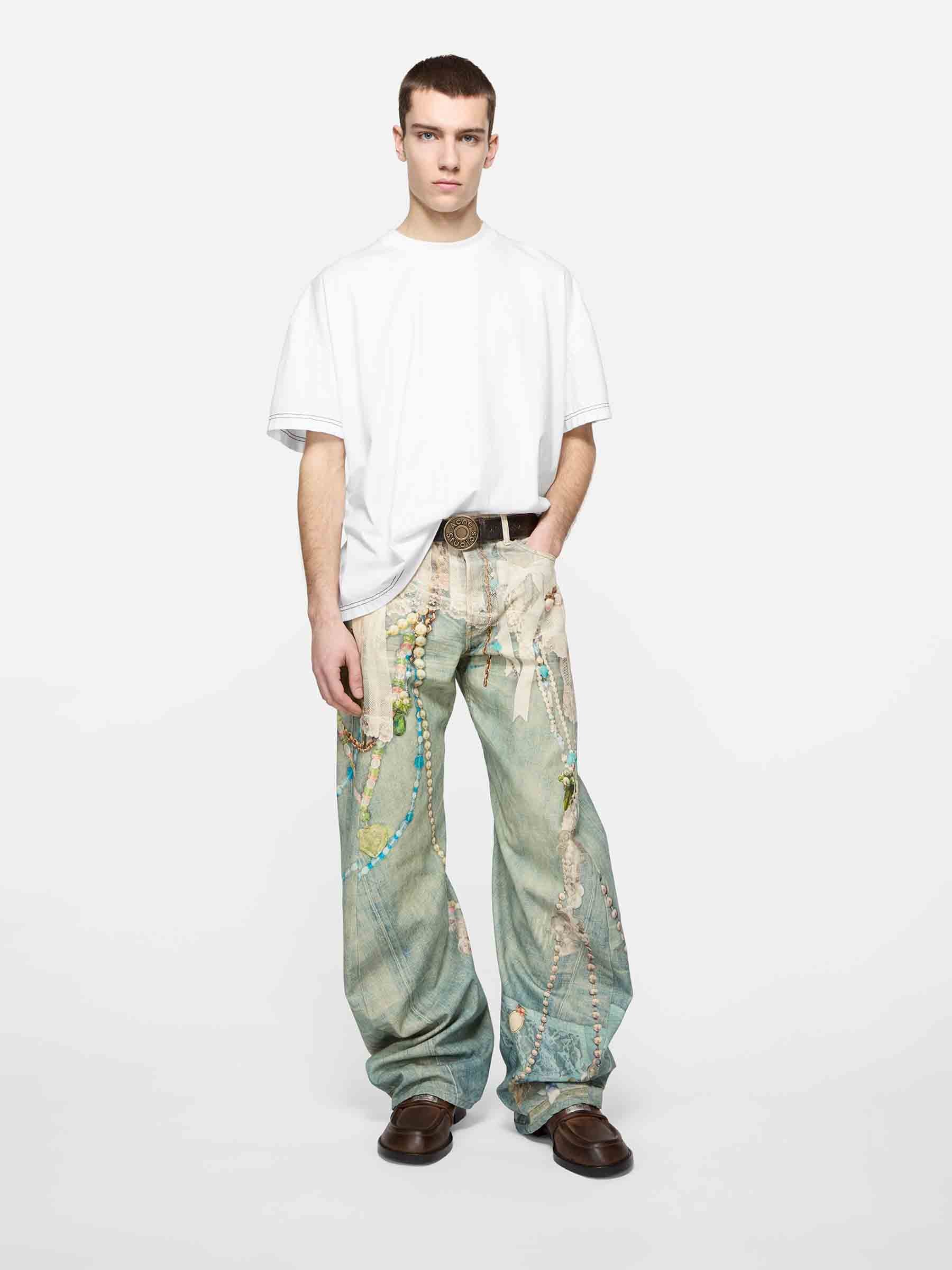 Acne Studios Hombre Barcelona Camiseta Logo color Blanco sku 553-004483 02 - Foto 3