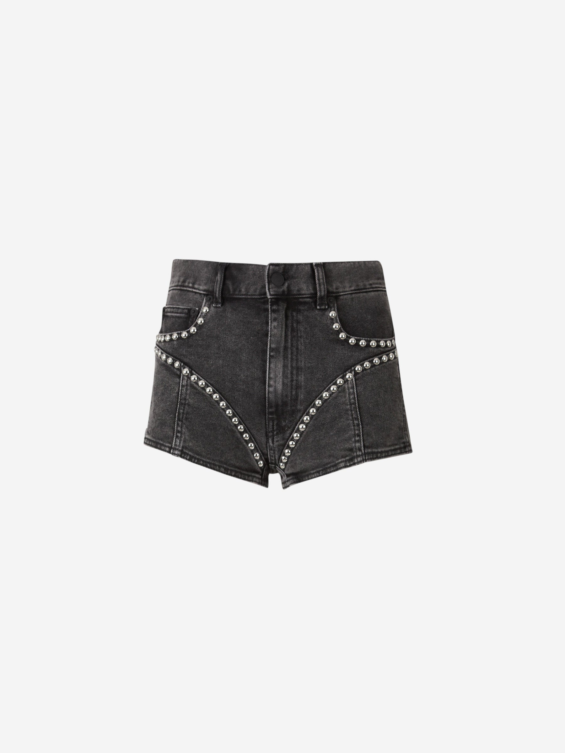 Studded Denim Shorts