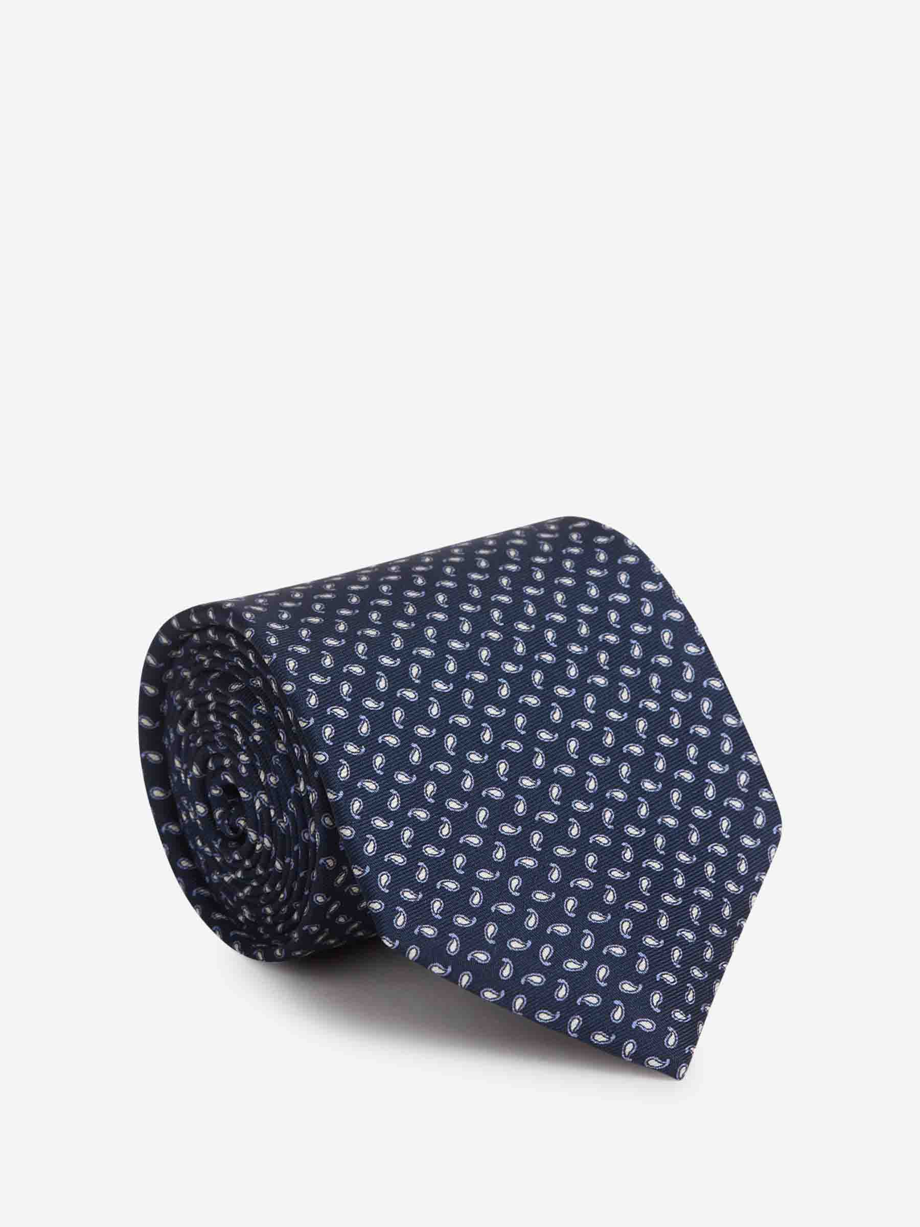 Santa Eulalia Hombre Barcelona Corbata Seda Estampado color Azul Noche sku 601-001836 02 - Foto 1