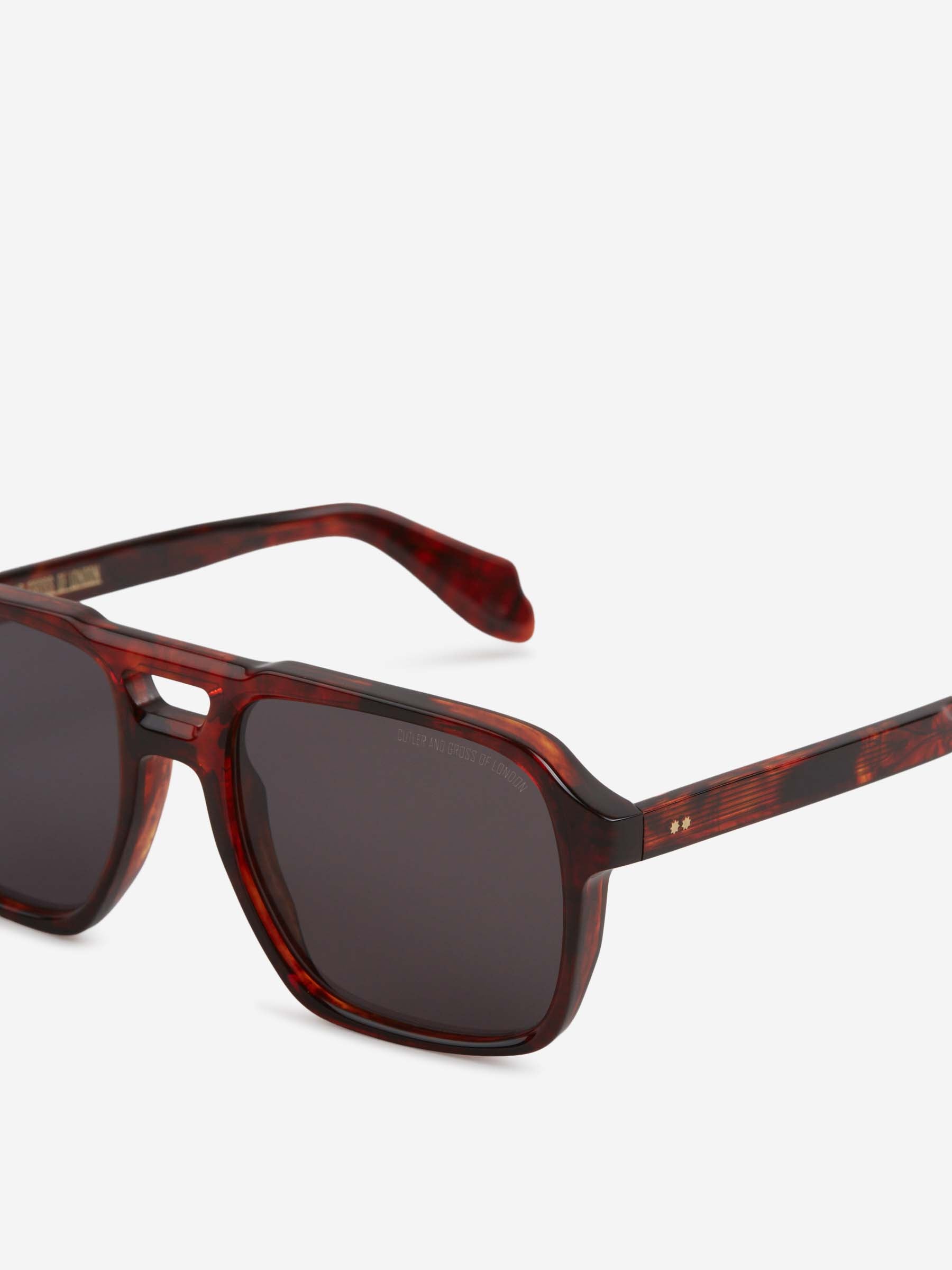 Cutler & Gross Hombre Barcelona Gafas de Sol Aviador 1394 color Burdeos sku 614-003210 03 - Foto 3