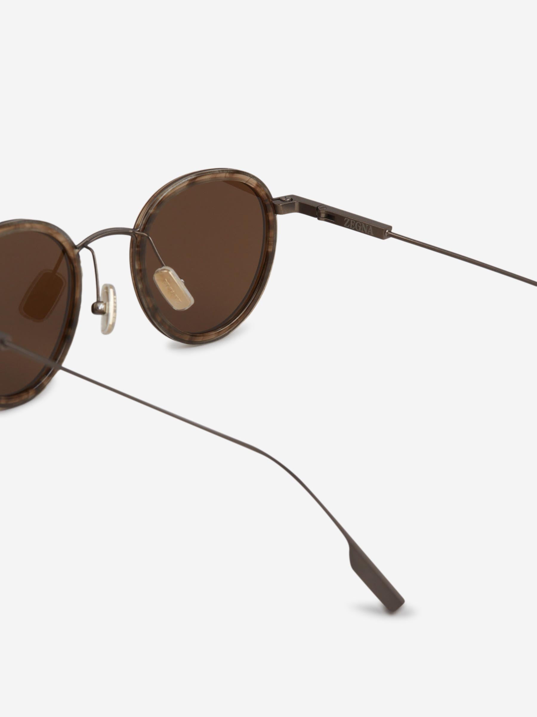 Zegna Hombre Barcelona Gafas de Sol Redondas color Marrón sku 614-003329 02 - Foto 4