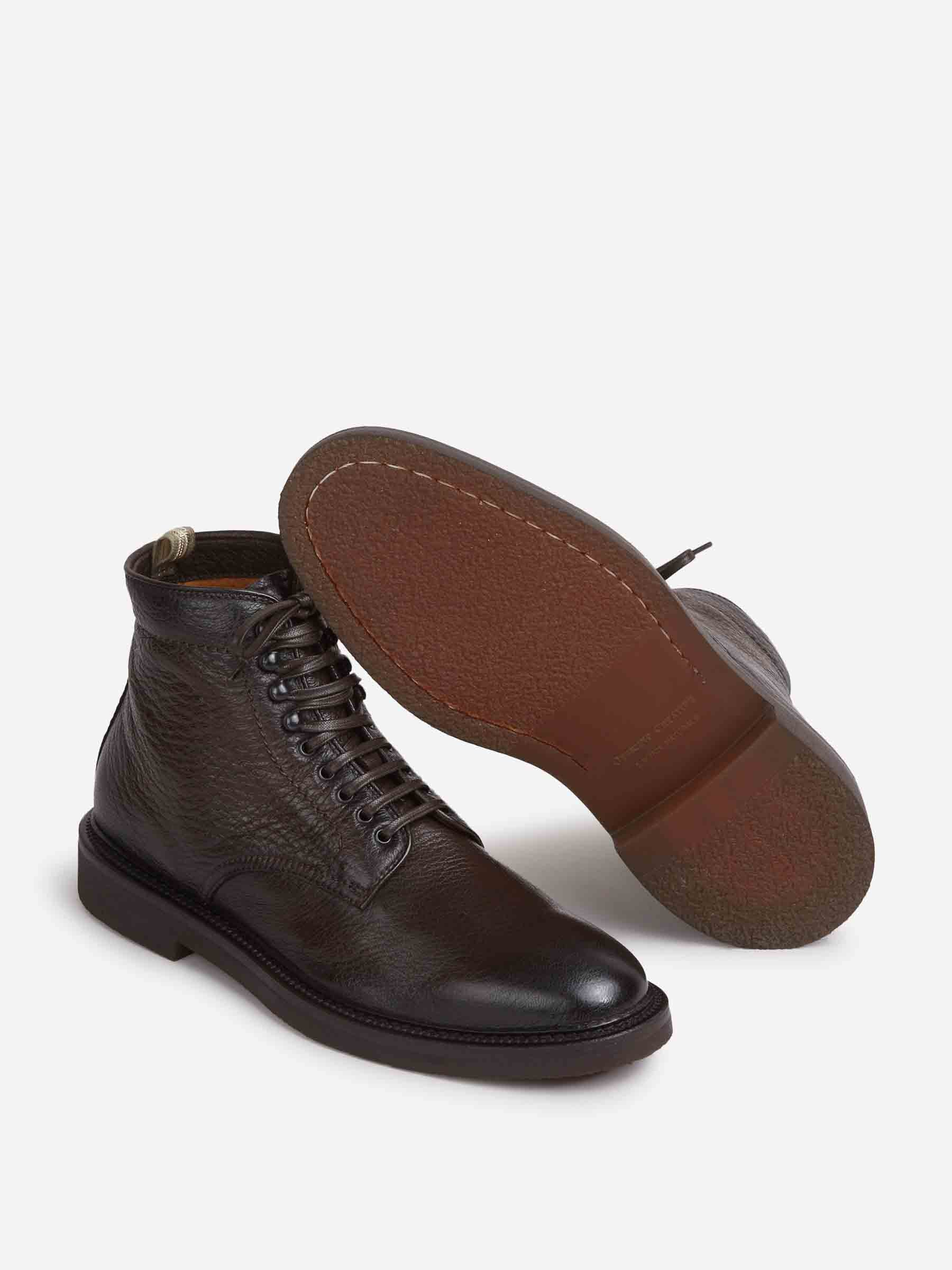 Officine Creative Hombre Barcelona Botines Piel Hopkins color Marrón Oscuro sku 615-000015 01 - Foto 4